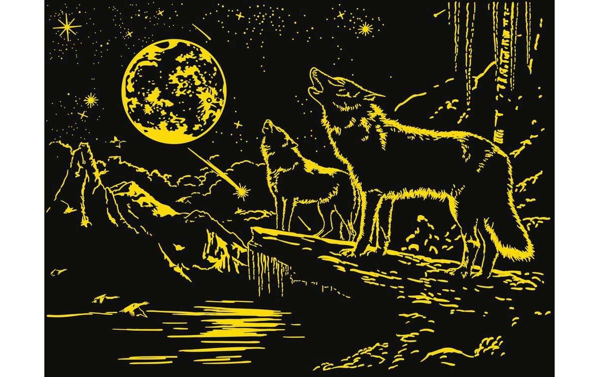 Ravensburger Puzzle »Wolf im Nordlicht«, Leuchtet im Dunkeln