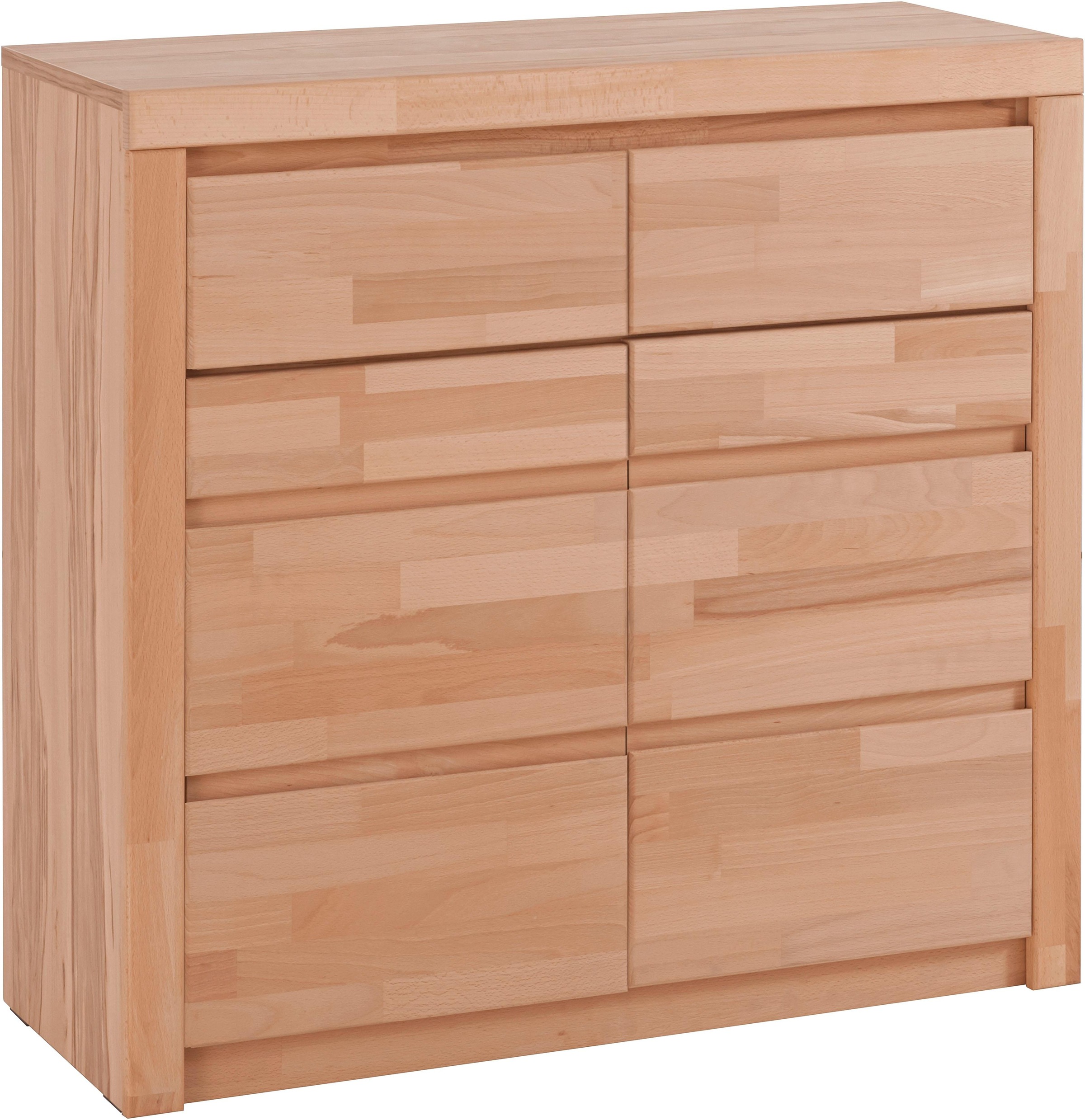 OTTO home Kommode "Silkeborg Fronten & Leisten aus Massivholz, Kospus aus Melamin" B/T/H: 90/35/85 cm. 2Schubladen & 2geschlossenen Fächern. Stauraum