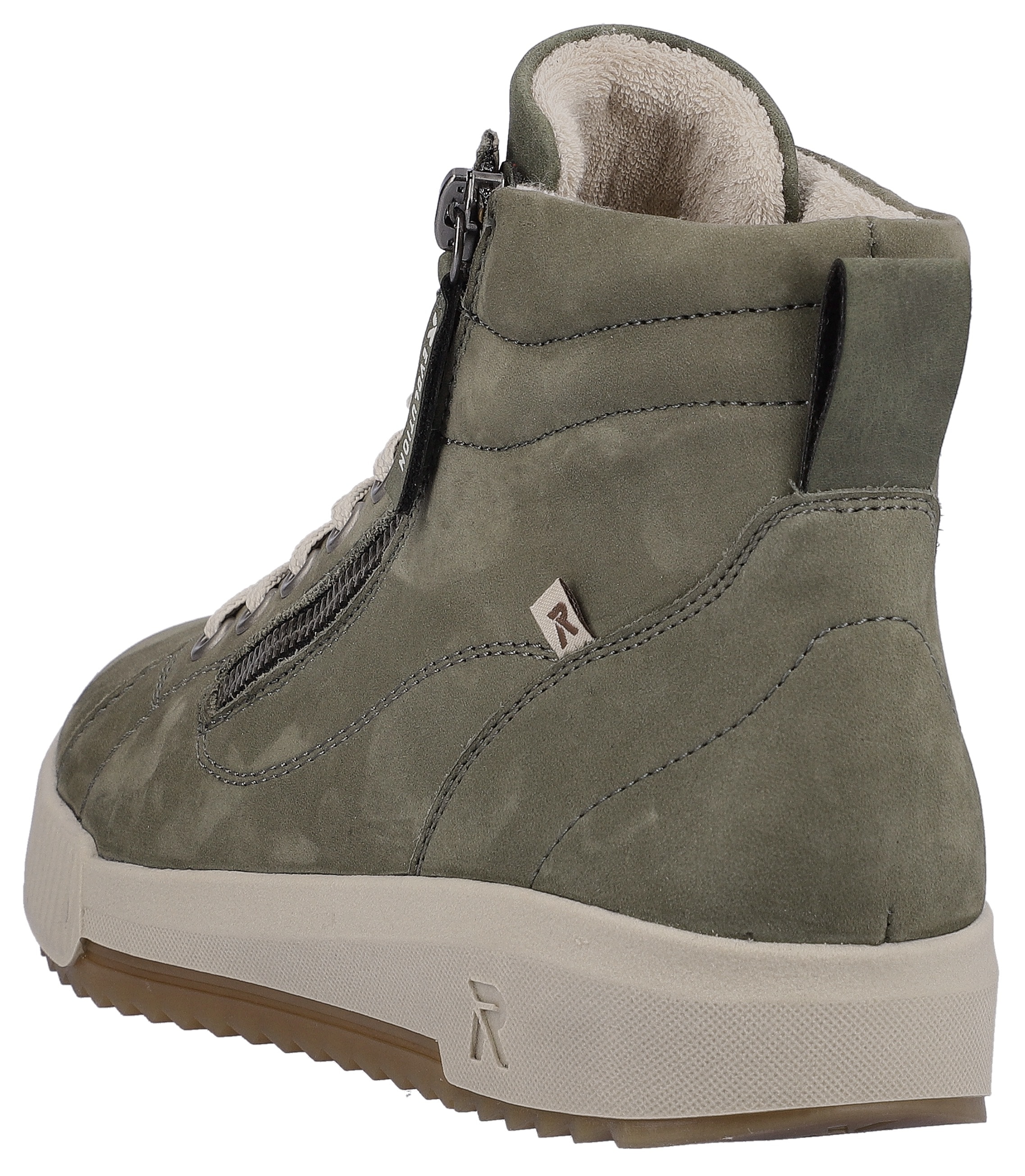 RIEKER Sport Schnürboots, Stiefelette, High Top Sneaker, Freizeitboots mit Reissverschluss
