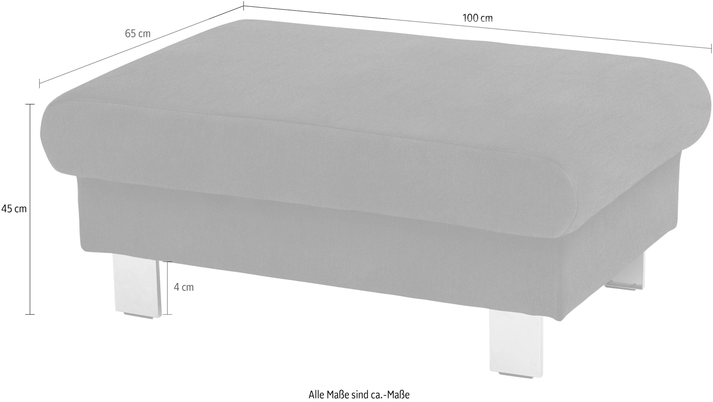 COTTA Polstergarnitur »Komaris U-Form«, (Set), Set bestehend aus: Wohnlandschaft mit Kopfteilverstellung & Hocker