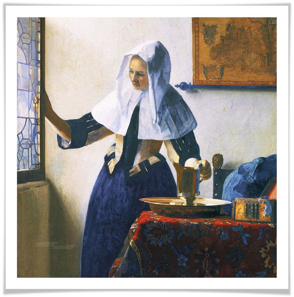 Poster, online Fenster«, Wandbild, Wandposter St.), mit kaufen Bild, Wasserkanne »Frau Person, | (1 Wall-Art Poster Jelmoli-Versand am