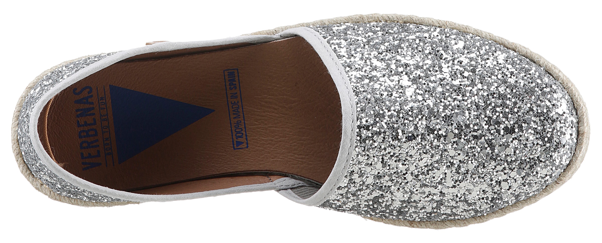 VERBENAS Espadrille »CARMEN GLITTER«, Slipper, Sommerschuh, Strandschuh mit Glitzer