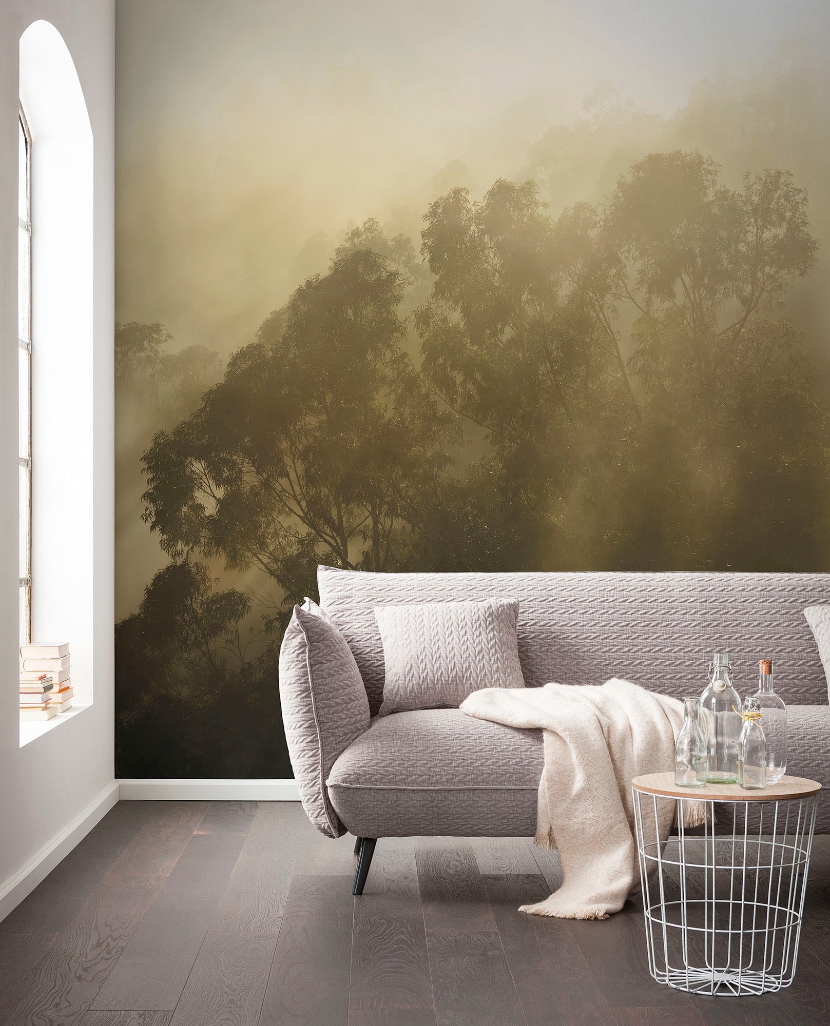 Komar Fototapete »Digitaldruck Vlies - Foggy Sunshine - Grösse 400 x 250 cm«, bedruckt, Wohnzimmer, Schlafzimmer