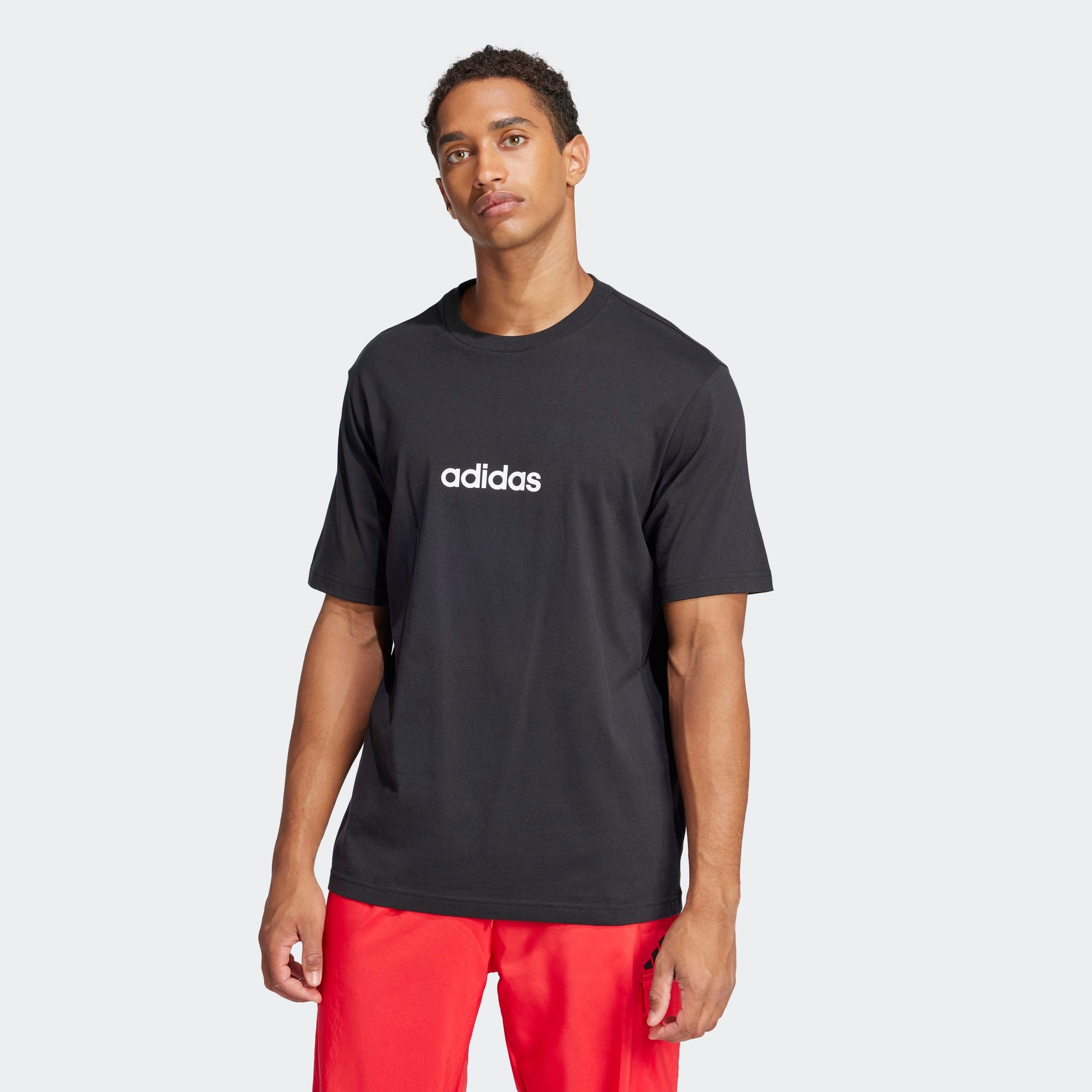 adidas Sportswear T-Shirt »M LIN SJ T« überschnittene Schultern, Kurzarmdesign, aus Baumwolljersey