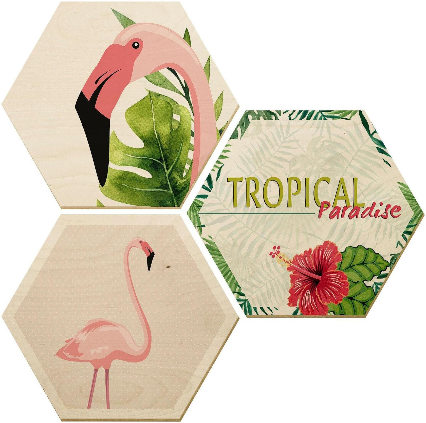 Wall-Art Holzbild »Flamingo 03«, (Set) online kaufen | Jelmoli-Versand