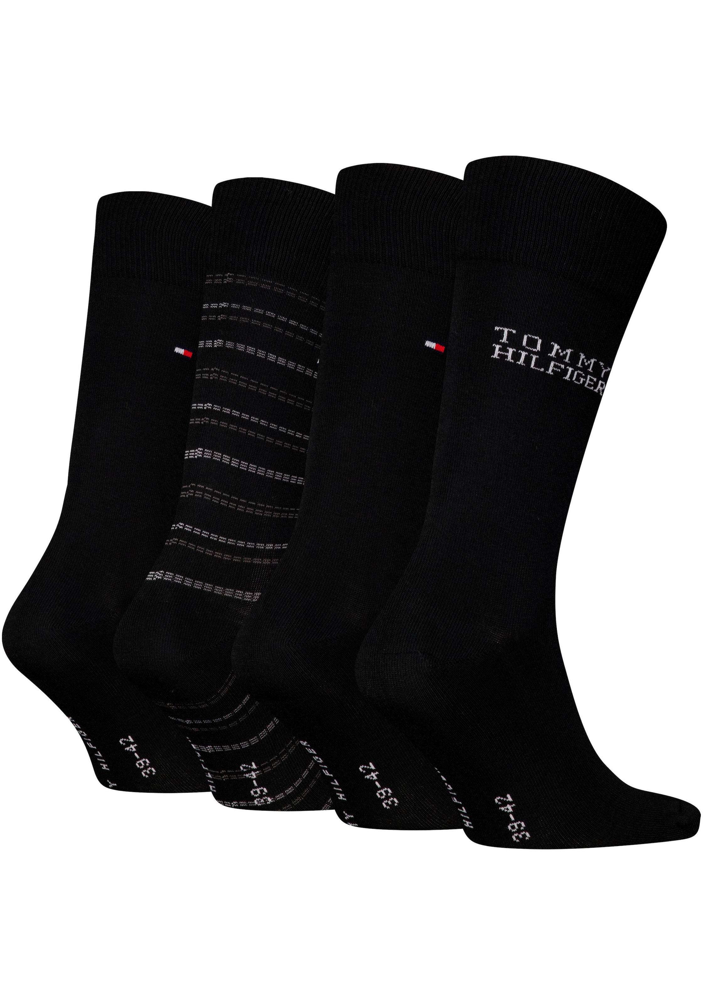 Tommy Hilfiger Socken, (4 Paar), mit dezenter Logoprägung