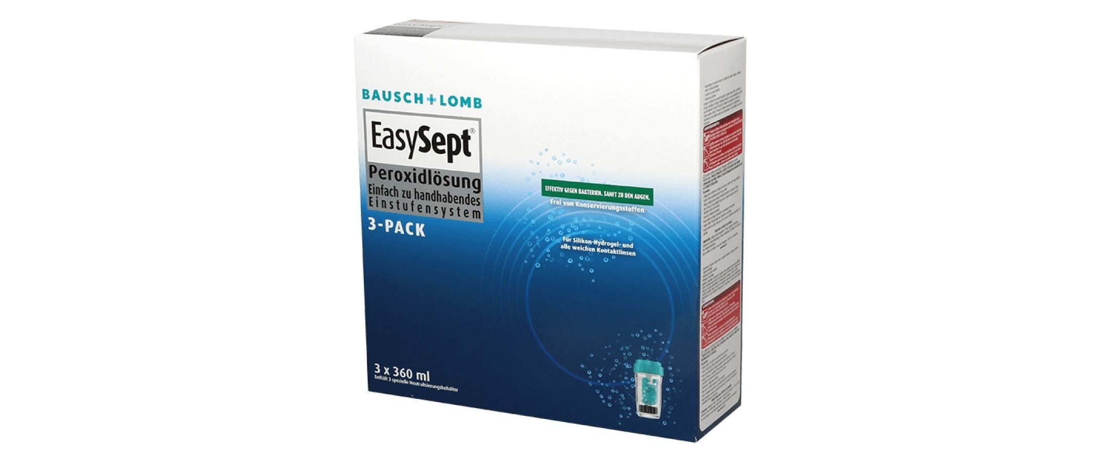 Kontaktlinsenflüssigkeit »EasySept Easy Sept Peroxidlösung 3 x 360 ml«