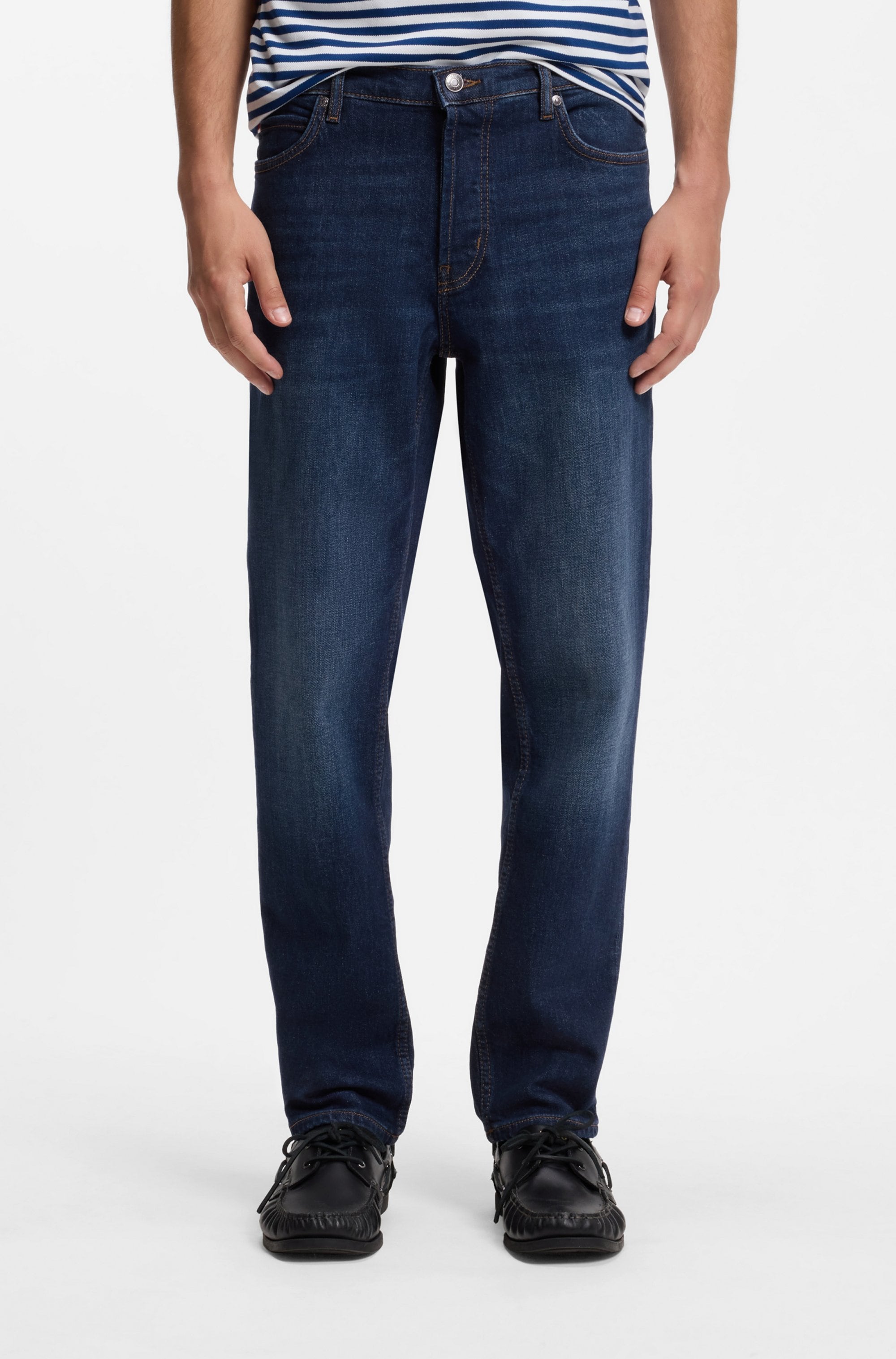 HUGO Tapered-fit-Jeans "HUGO 634" aus Stretch-Denim, mit Knopfleiste