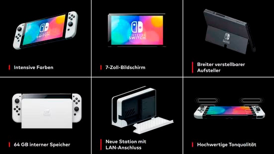 Nintendo Switch Konsolen-Set »OLED weiss + Mario Party Jamboree«