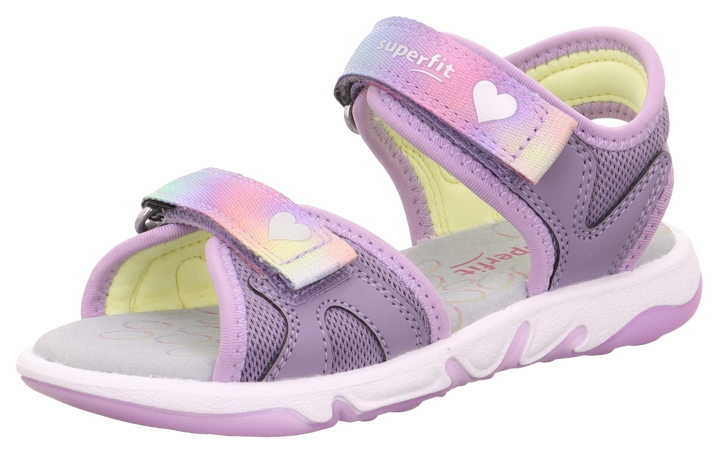 Superfit Sandale »PEBBLES WMS: mittel« Sandalette mit süssem Glitzerverschluss, Grössenschablone zum Download