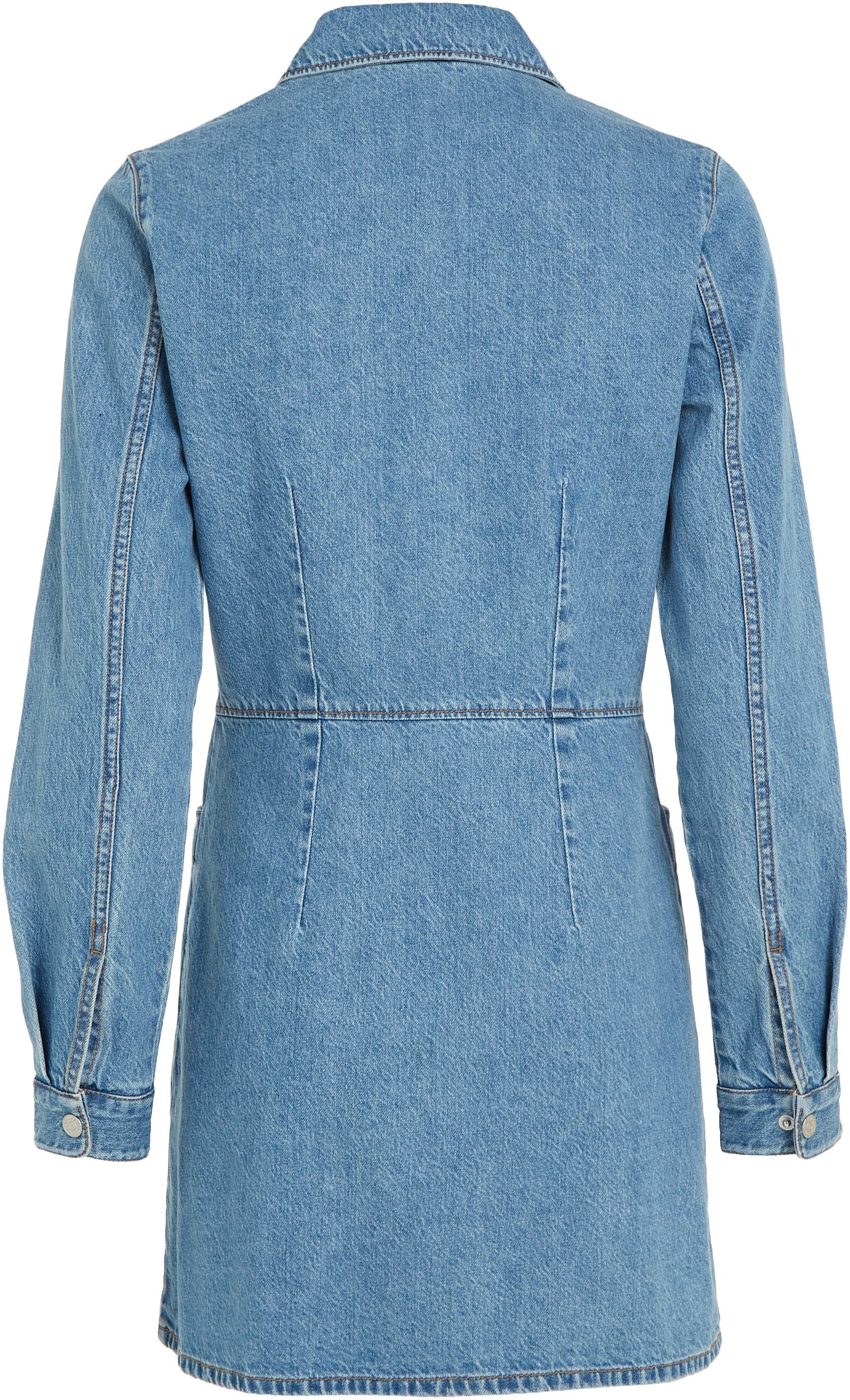 Tommy Jeans Jeanskleid »TJW LS BADGE DENIM MINI DRESS«, mit dezentem  Kontrastband am Krageninneren online kaufen | Jelmoli-Versand