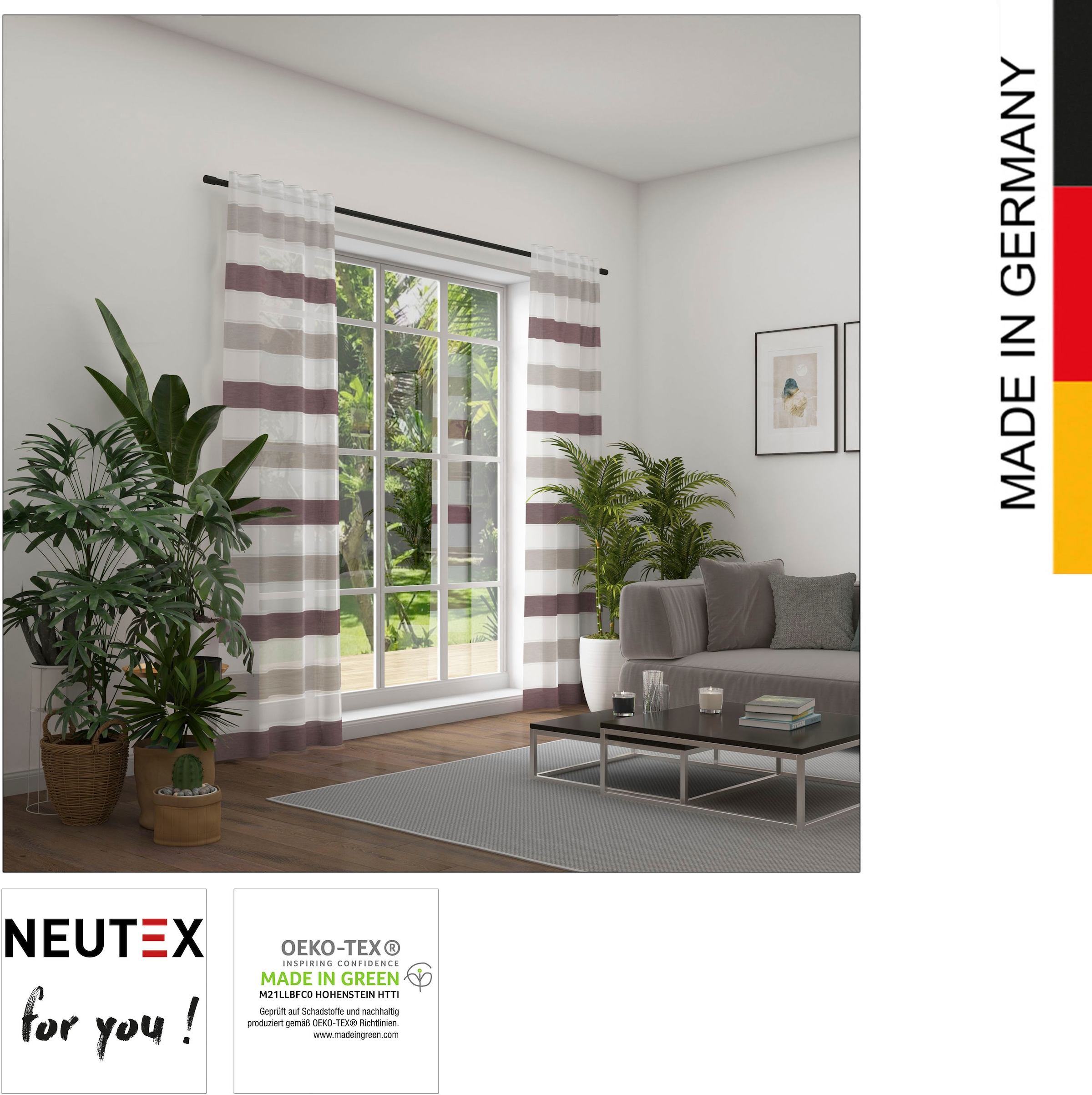 Neutex for you! Vorhang online Streifendessinierung (1 »Allegra«, | Jelmoli-Versand moderne shoppen St.)