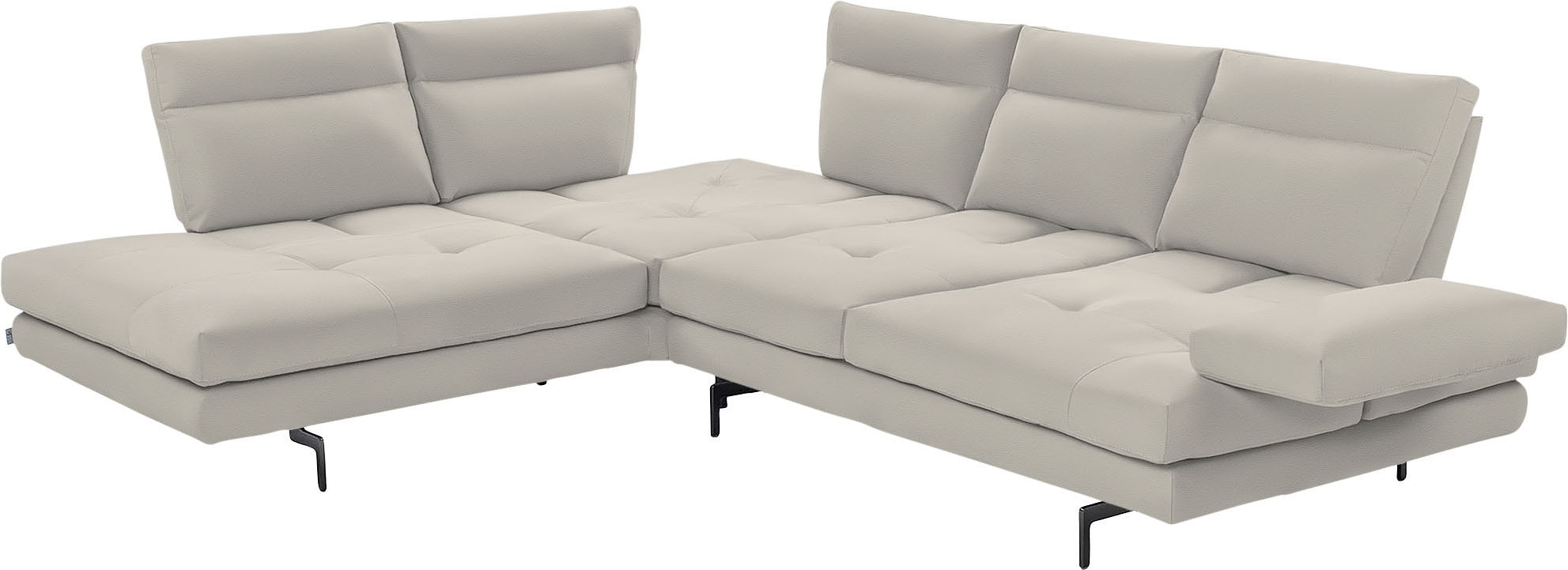 CALIA ITALIA Ecksofa »Toby Wing, L-Form, Designsofa mit sensationellem Sitzkomfort«, Sitztiefenverstellung, funktionale Ecke, Füsse in schwarz matt
