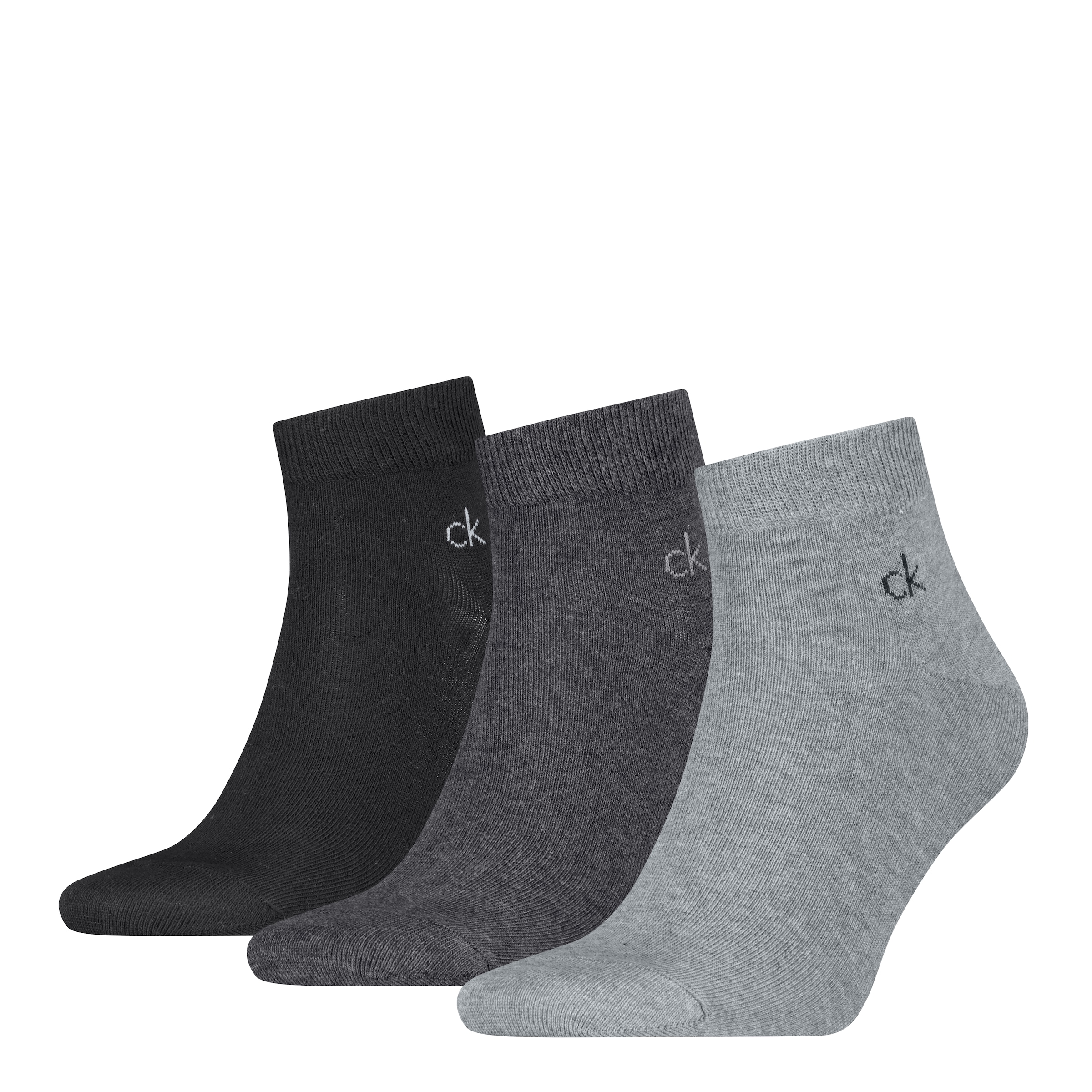 Calvin Klein Kurzsocken "CK MEN QUARTER" 3 Paar, Rippenbündchen, Cotton-Mix, elastisch