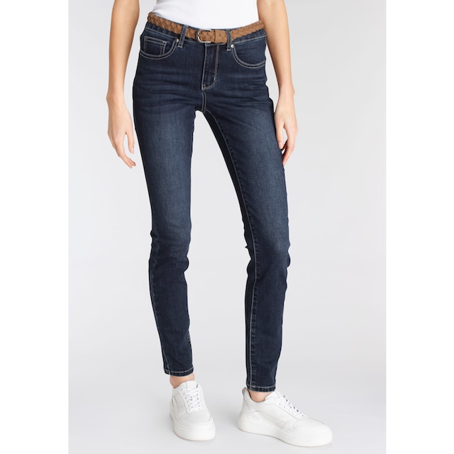 DELMAO Slim-fit-Jeans, (Set, 2 tlg., mit Gürtel), mit modischem  Flechtgürtel ---NEUE MARKE! online kaufen bei Jelmoli-Versand Schweiz