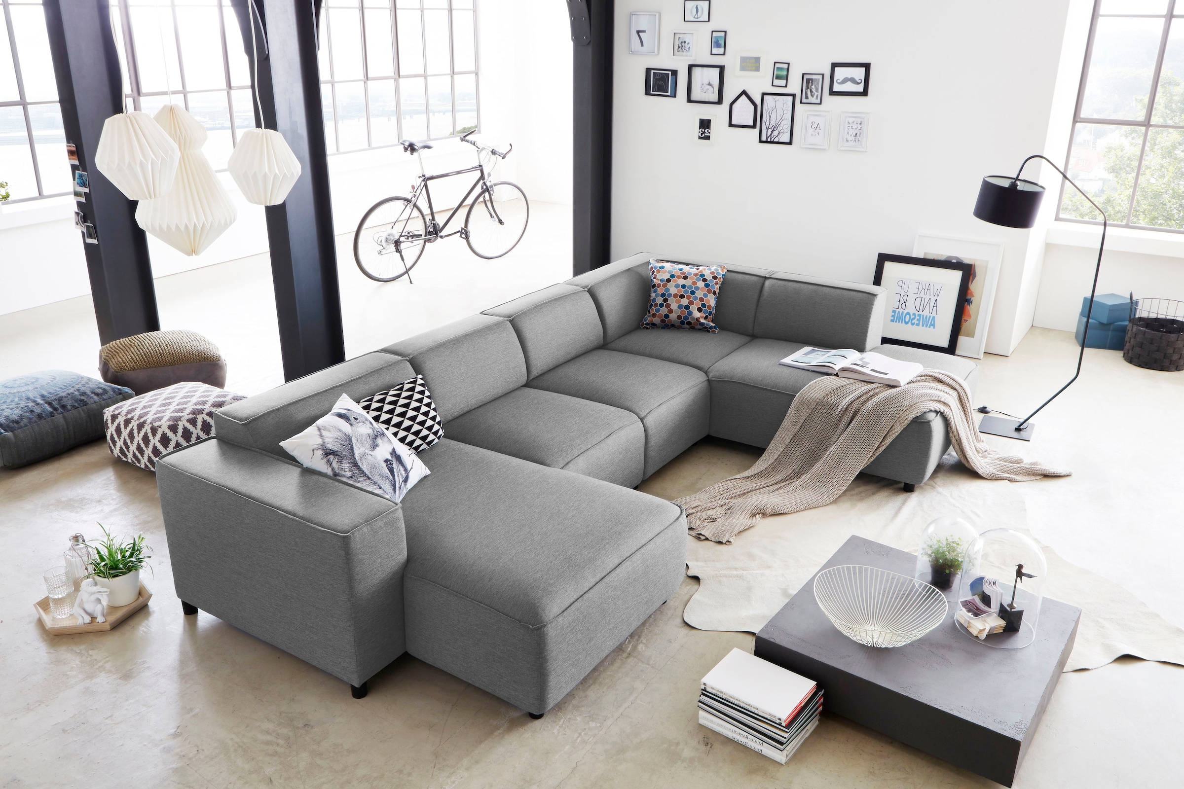 ❤ ATLANTIC home collection und XXL Sitzfläche, in »Bulky«, Shop Wohnlandschaft kaufen Jelmoli-Online im aufgebaut modular U-Form