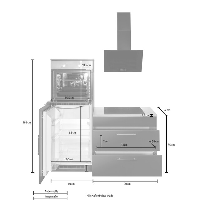 ❤ wiho Küchen Winkelküche »Cali«, ohne E-Geräte, Stellbreite 210 x 220 cm  kaufen im Jelmoli-Online Shop
