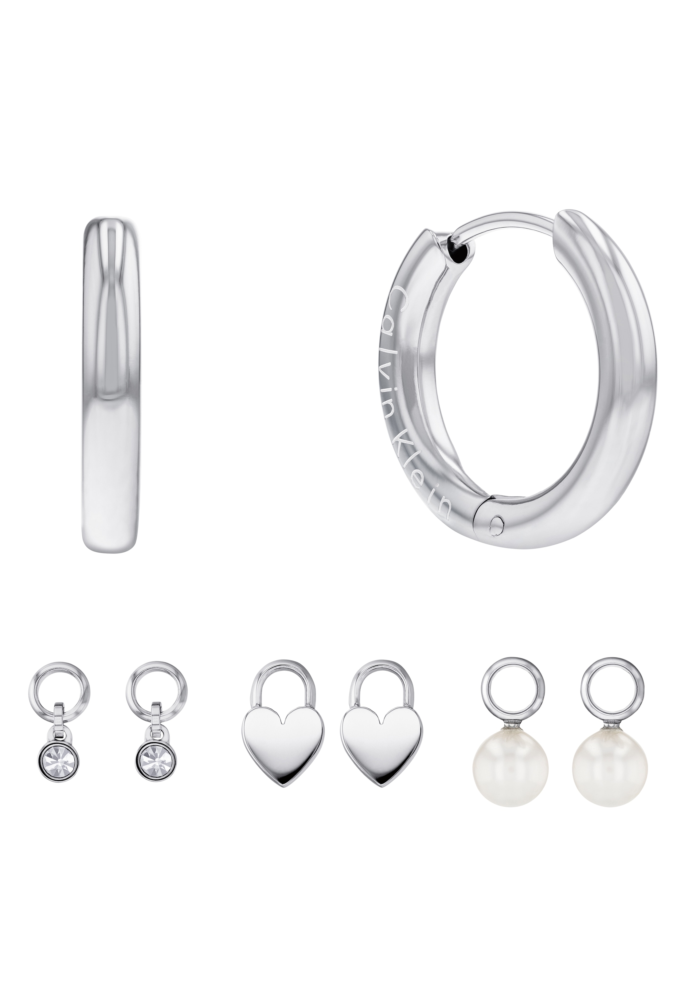 Calvin Klein Ohrring-Set »Multipack Schmuck Ohrrschmuck Ohrringe Schmuckset Huggie« mit Glasstein - mit Glasperle
