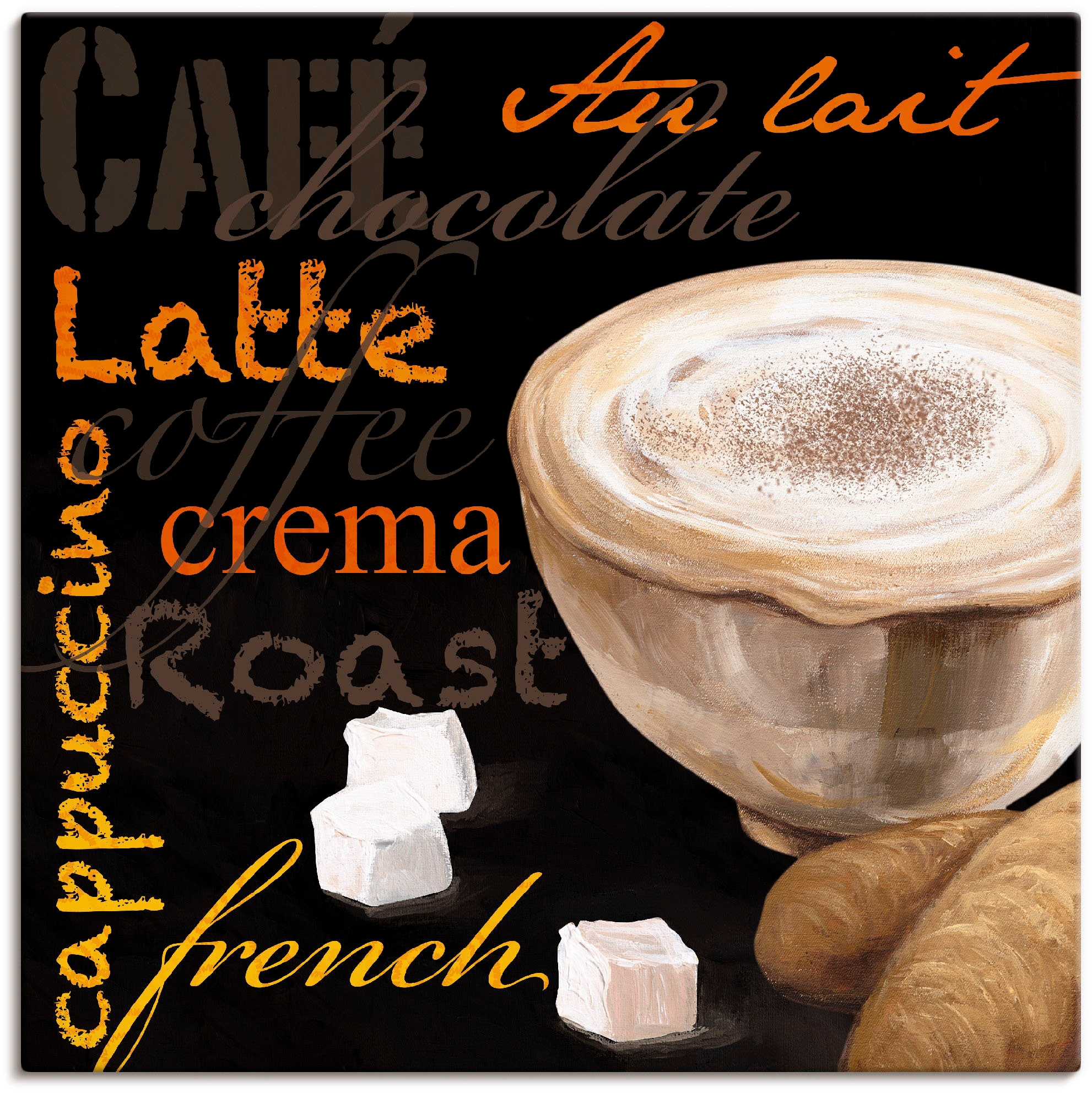 Artland Wandbild »Cappuccino - Kaffee«, als Leinwandbild, Kaffee St.), online Grössen Bilder, Poster oder kaufen versch. Jelmoli-Versand Wandaufkleber in (1 | Alubild