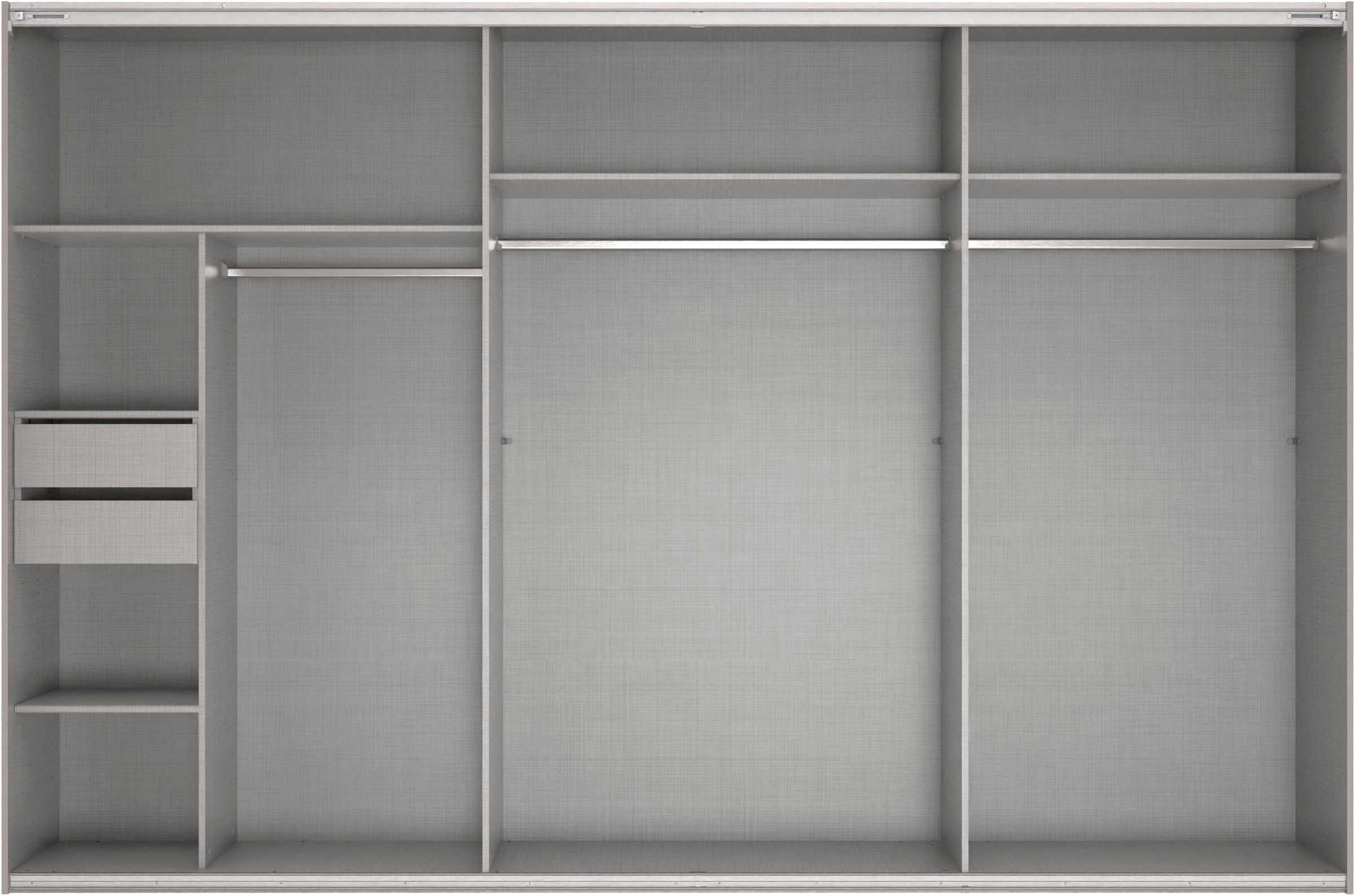 Wimex Kleiderschrank »Mugano, Made in Germany, Lieferung bis in Deine Etage und Stellort«, (wähle Deine Ausstattung: Basic oder Premium!), 3 Schwebetüren, grosse Grössen, mit oder ohne Spiegel, Metallgriffe