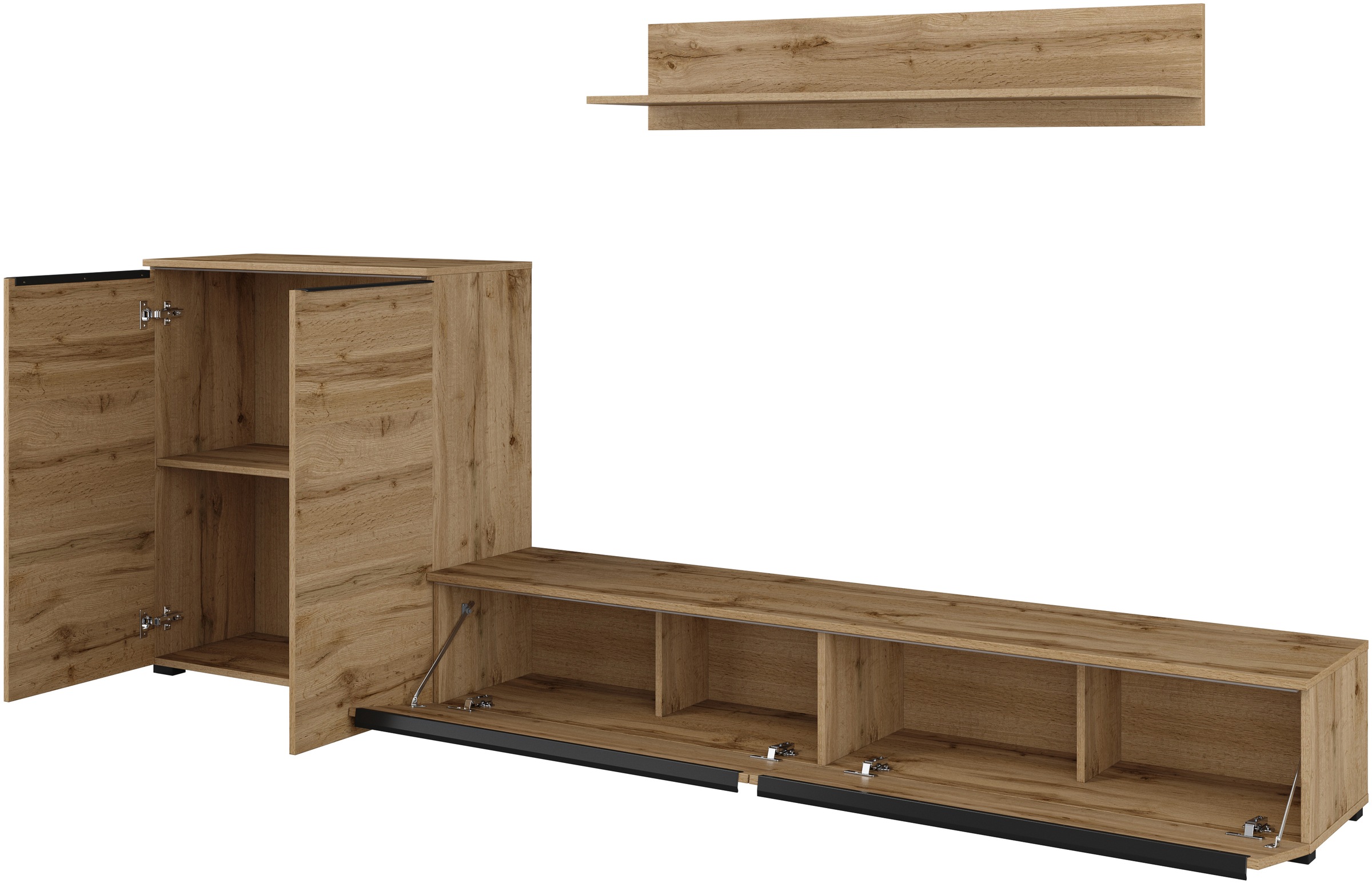 INOSIGN Wohnwand »Tana, Breite 260 cm, moderne Anbauwand«, (3 St.), Mediawand (Set, 3-St), Lowboard, Wandregal, Kommode