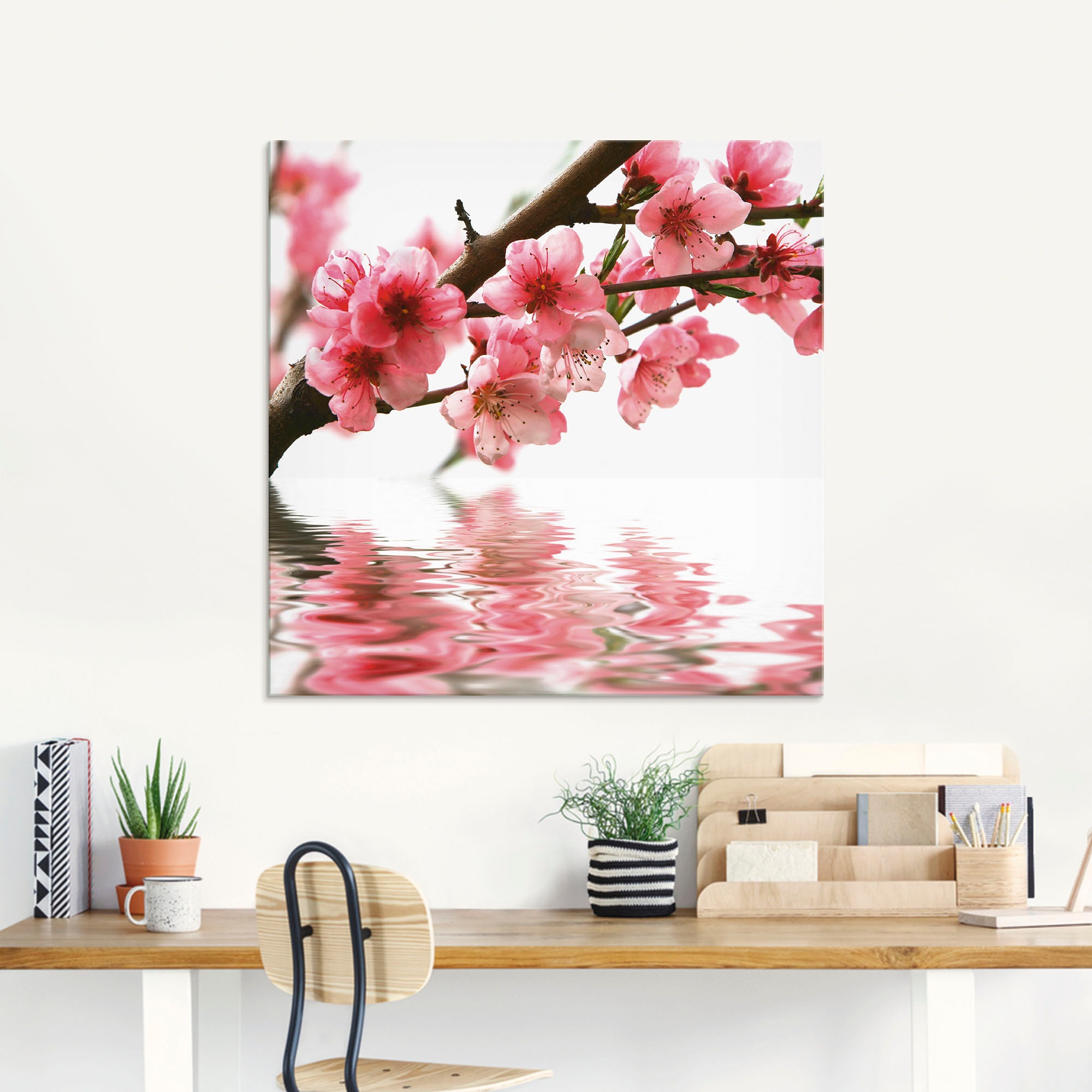 Artland Glasbild »Pfirsichblüten Wasser«, online St.), reflektieren kaufen Jelmoli-Versand Grössen im (1 verschiedenen | Blumen, in