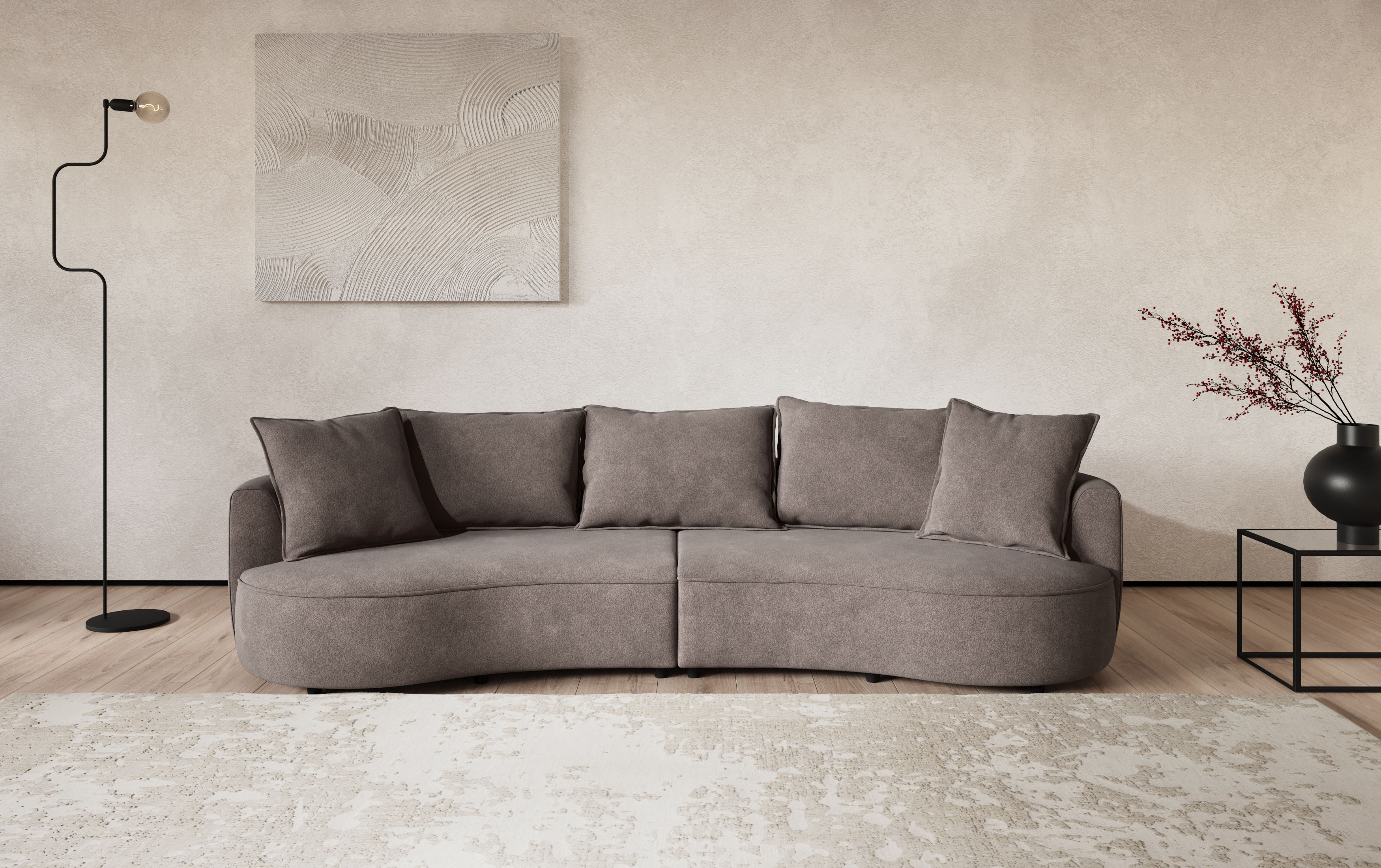 GOODproduct Loungesofa "Sana, Bigsofa, Megasofa, organische Form, Breite 296 cm" Loungesofa mit Wellenunterfederung