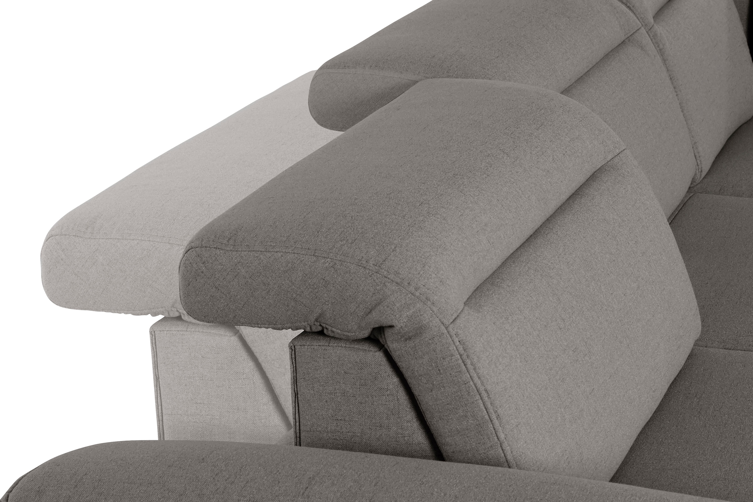 sit&more Ecksofa »Percy L-Form«, 12 cm Fusshöhe, Sitztiefenverstellung, wahlweise in 2 Fussfarben