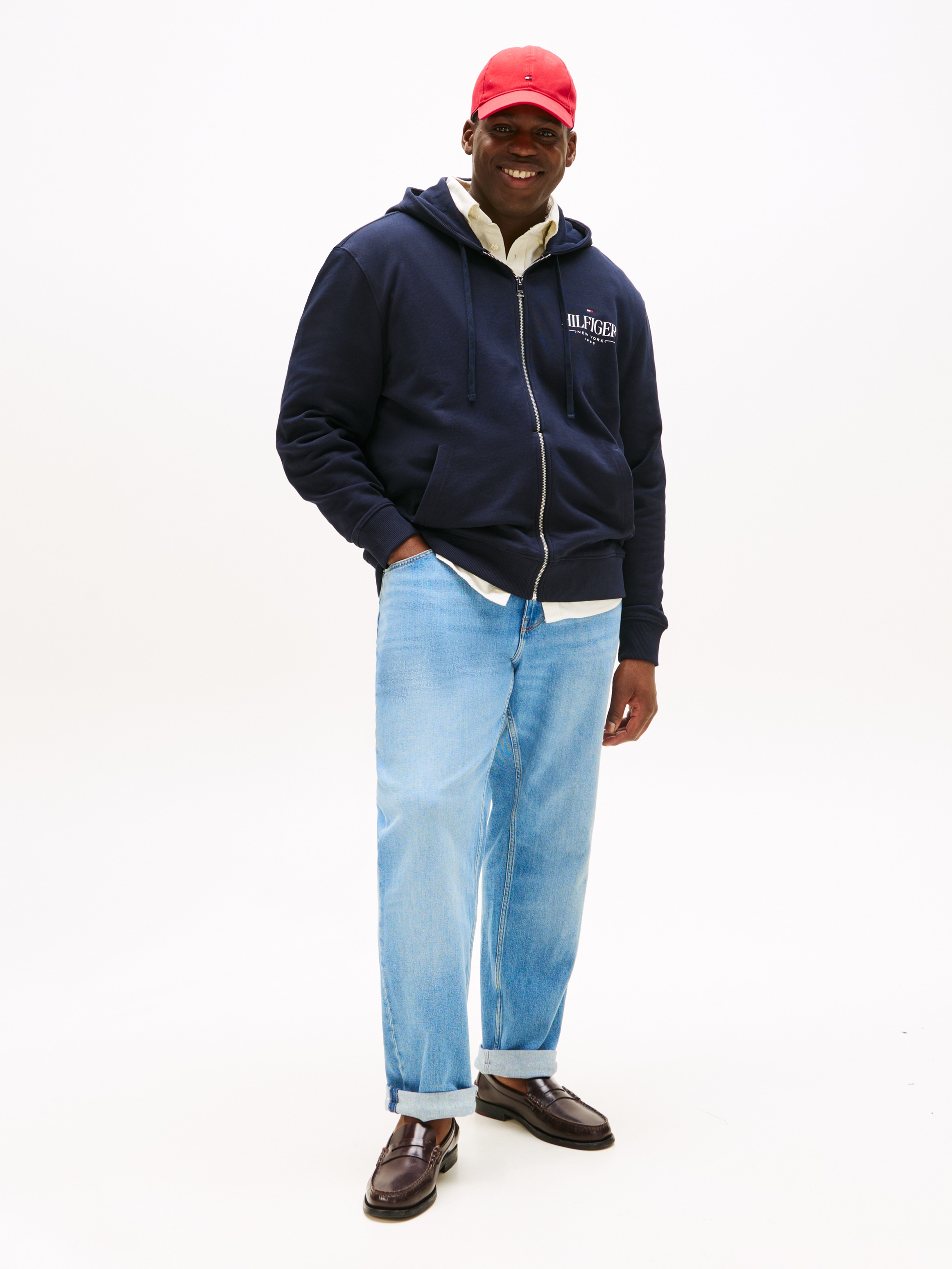 Tommy Hilfiger Big & Tall Kapuzensweatjacke »BT-HILFIGER STACKED HOODED ZIP-B«, Grosse Grössen