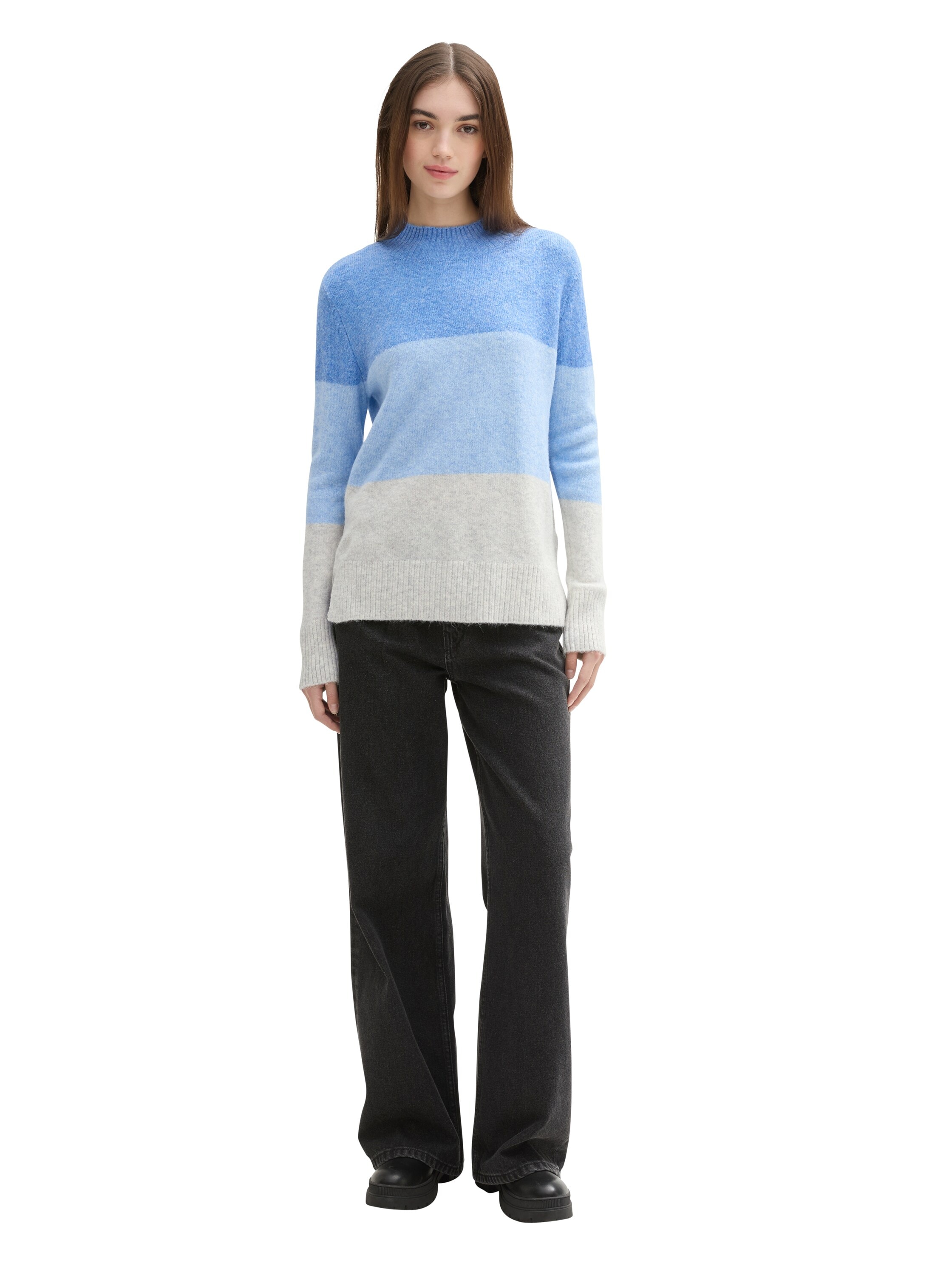 TOM TAILOR Denim Strickpullover, mit Colour Blocking
