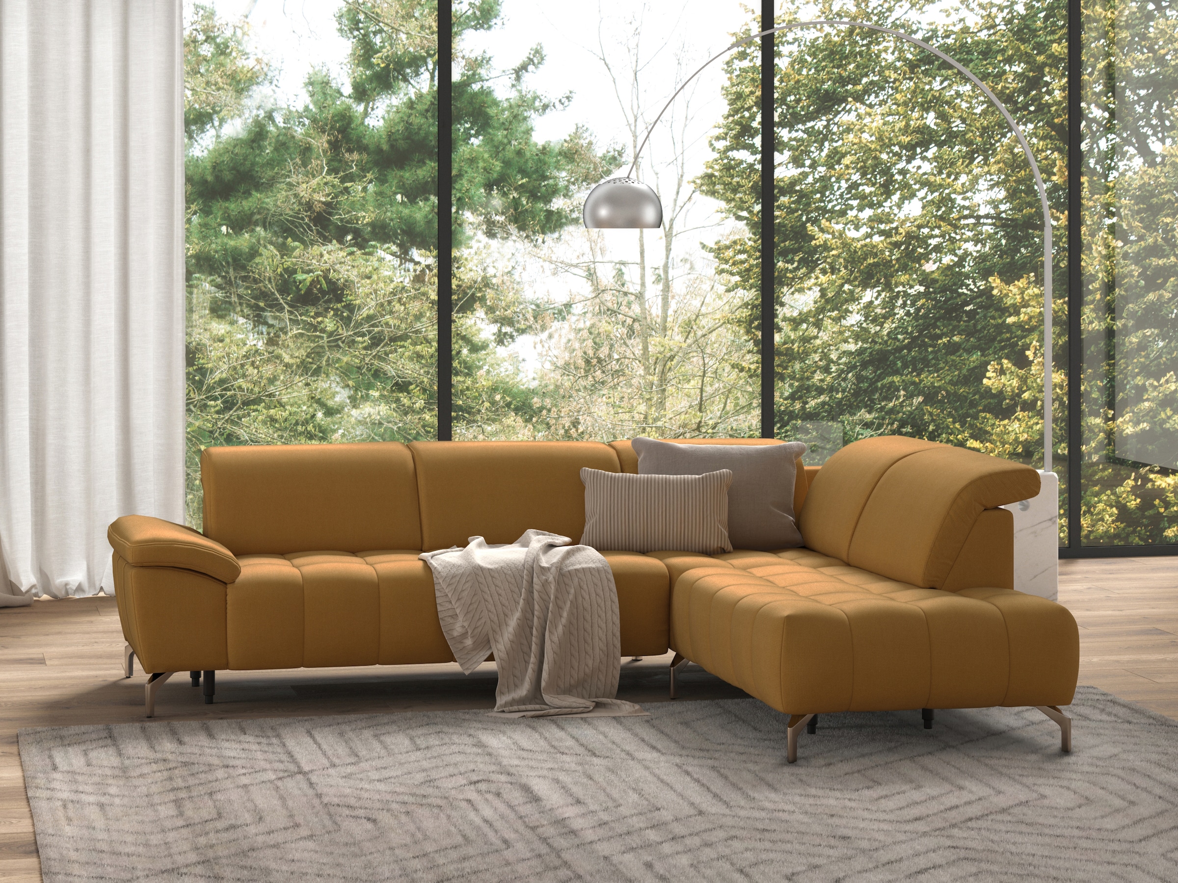 sit&more Ecksofa »Cool L-Form«, wahlweise mit Kopfteilverstellung und Vorziehsitz, motorisch
