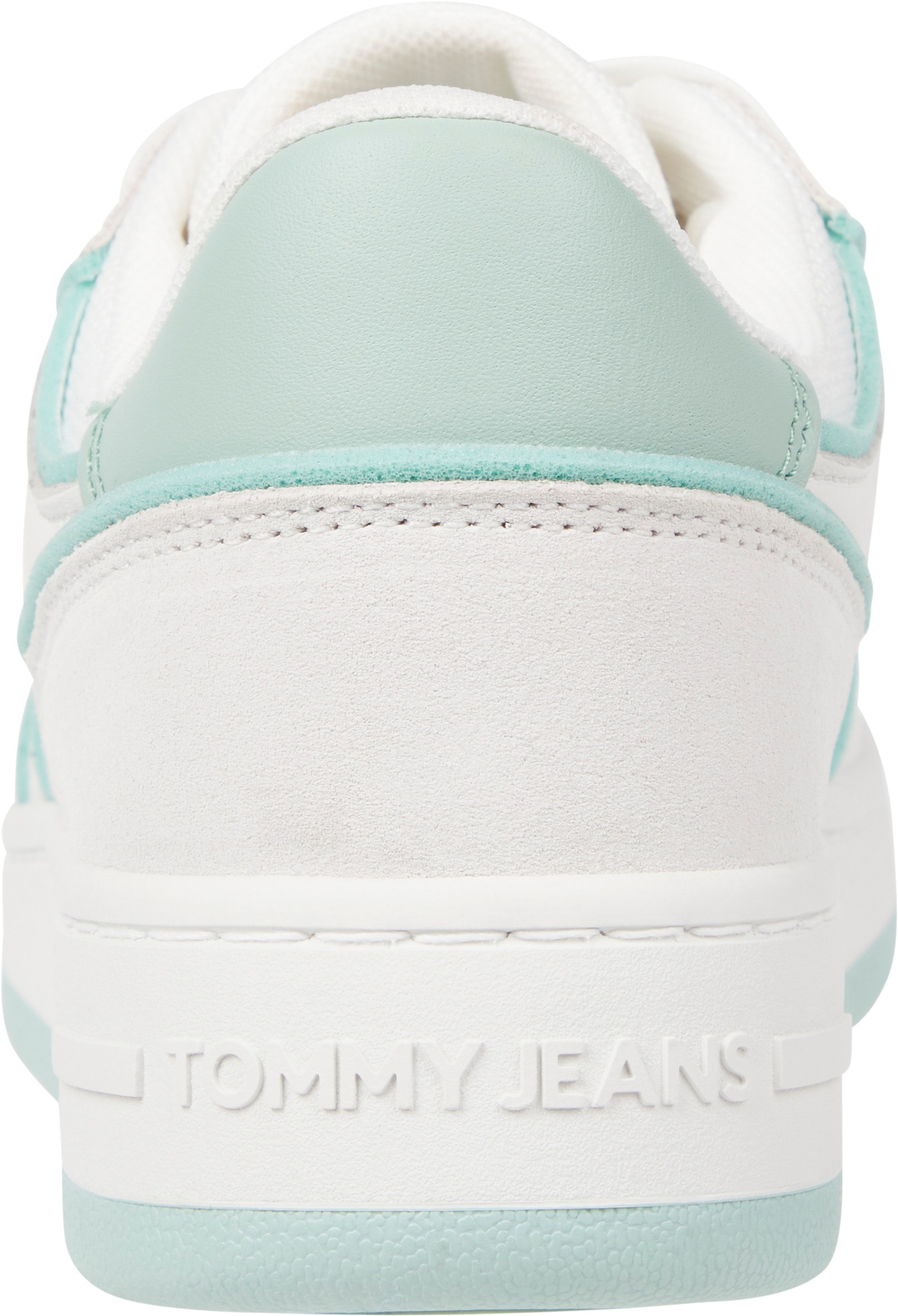 Tommy Jeans Keilsneaker »TJW RETRO BASKET FOAM EDGE«, kontrastfarbenem Pastell-Besatz, Freizeitschuh, Halbschuh, Schnürschuh