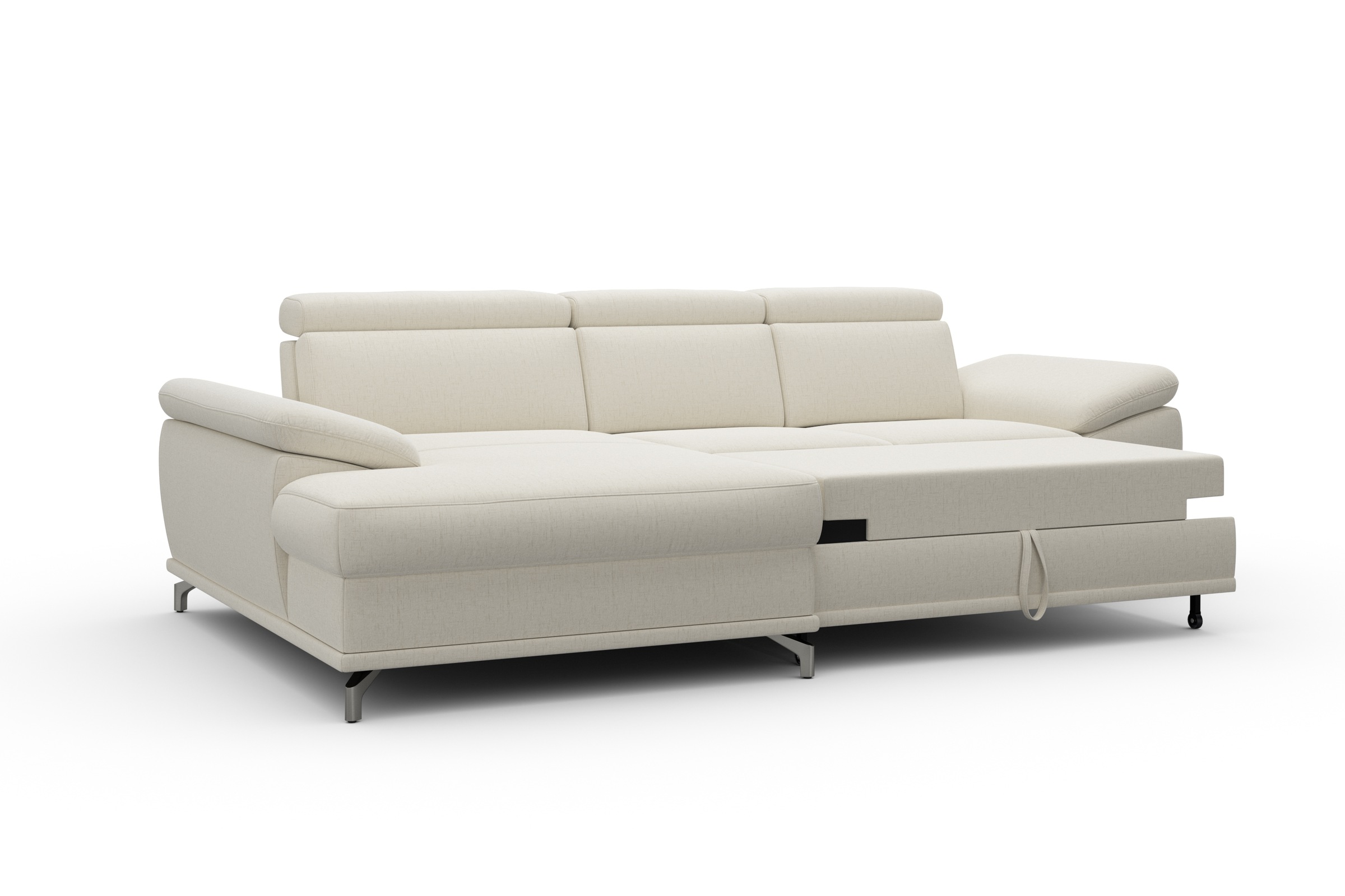 sit&more Ecksofa »Cabrio L-Form, mit Sitztiefenverstellung, Arm- und Kopfteilverstellung«, 2 Nierenkissen, Federkern, optional Bettfunktion und Stauraum