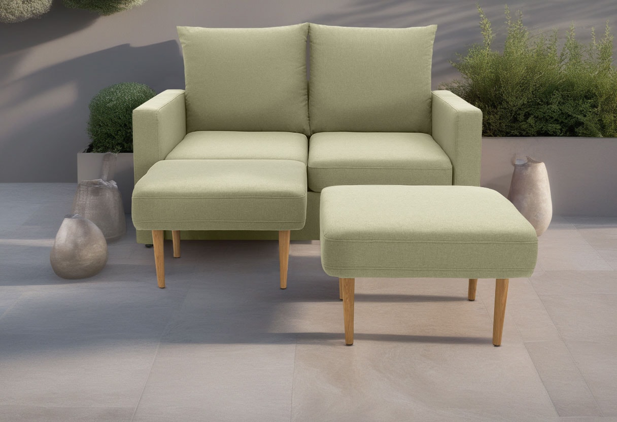 DOMO collection 2-Sitzer "Slunce, Outdoor-Raumwunder" 2-Sitzer inkl. 2 Hocker, Outdoor geeignet
