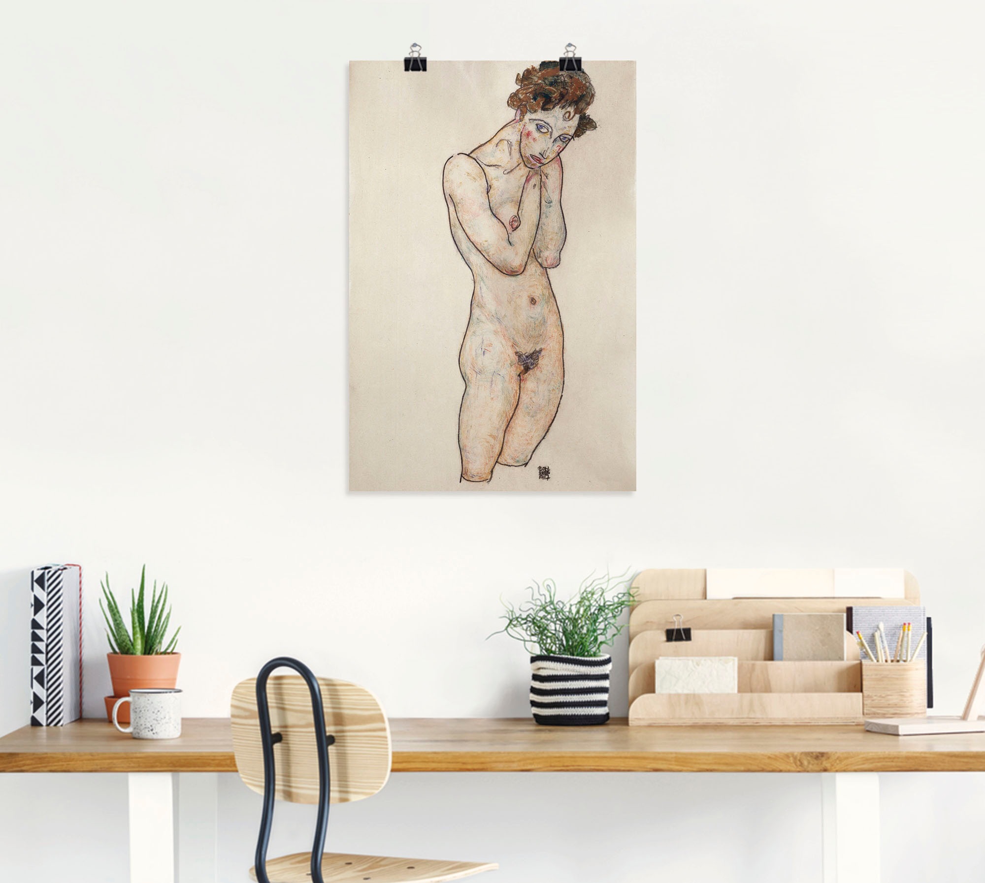 Artland Kunstdruck »Stehender weiblicher Akt. 1917.«, Frau, (1 St.), als Alubild, Leinwandbild, Wandaufkleber oder Poster in versch. Grössen