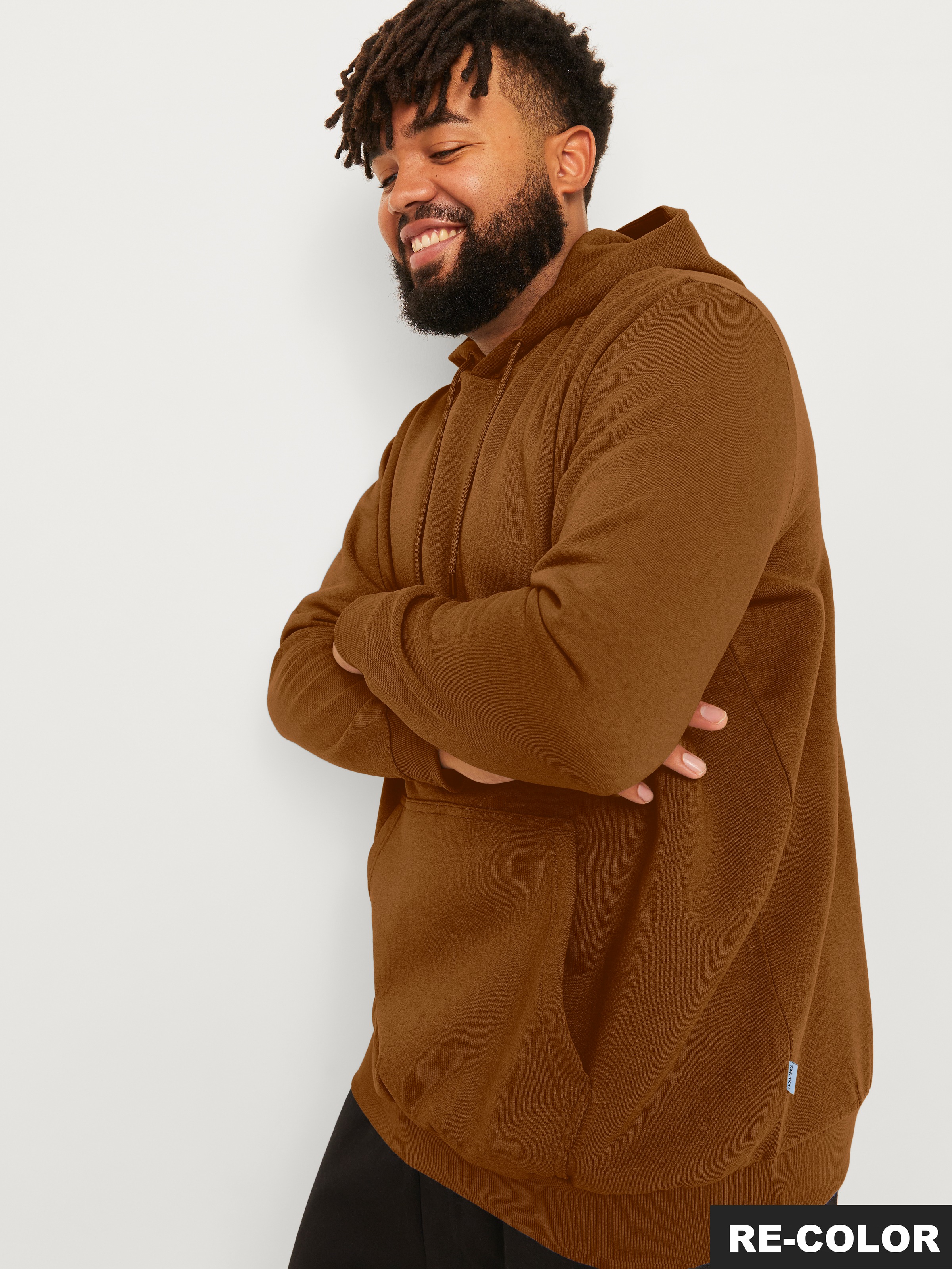 Jack & Jones PlusSize Kapuzensweatshirt »JJEBRADLEY SWEAT HOOD NOOS PLS«, mit Rippbündchen