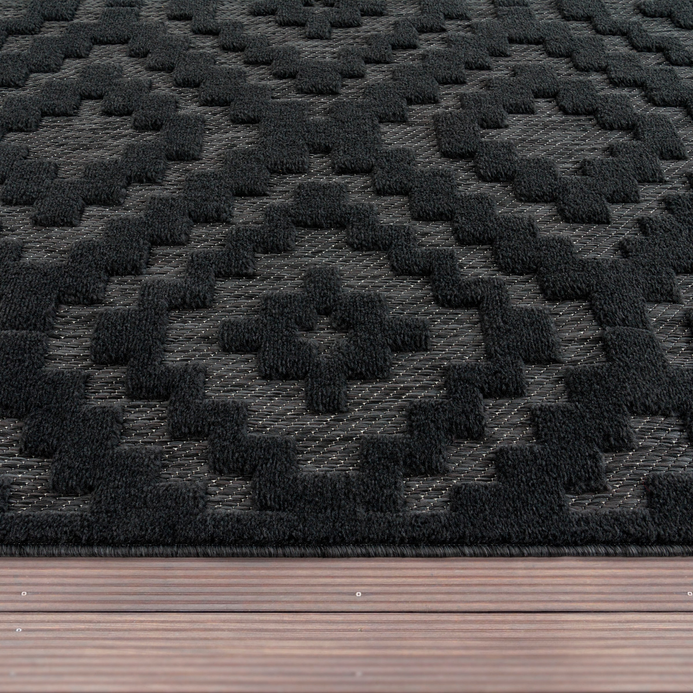 Paco Home Teppich »Livorno Hoch-Tief | 672«, Scandi, Muster, online geeignet Rauten Effekt, Uni-Farben, Outdoor kaufen rechteckig, Jelmoli-Versand