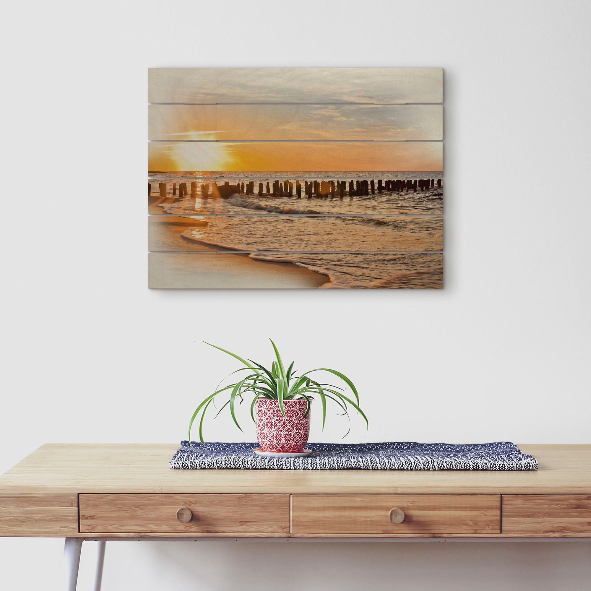 Artland Holzbild »Schöner Sonnenuntergang am Strand«, Strandbilder, (1 St.)  online bestellen | Jelmoli-Versand
