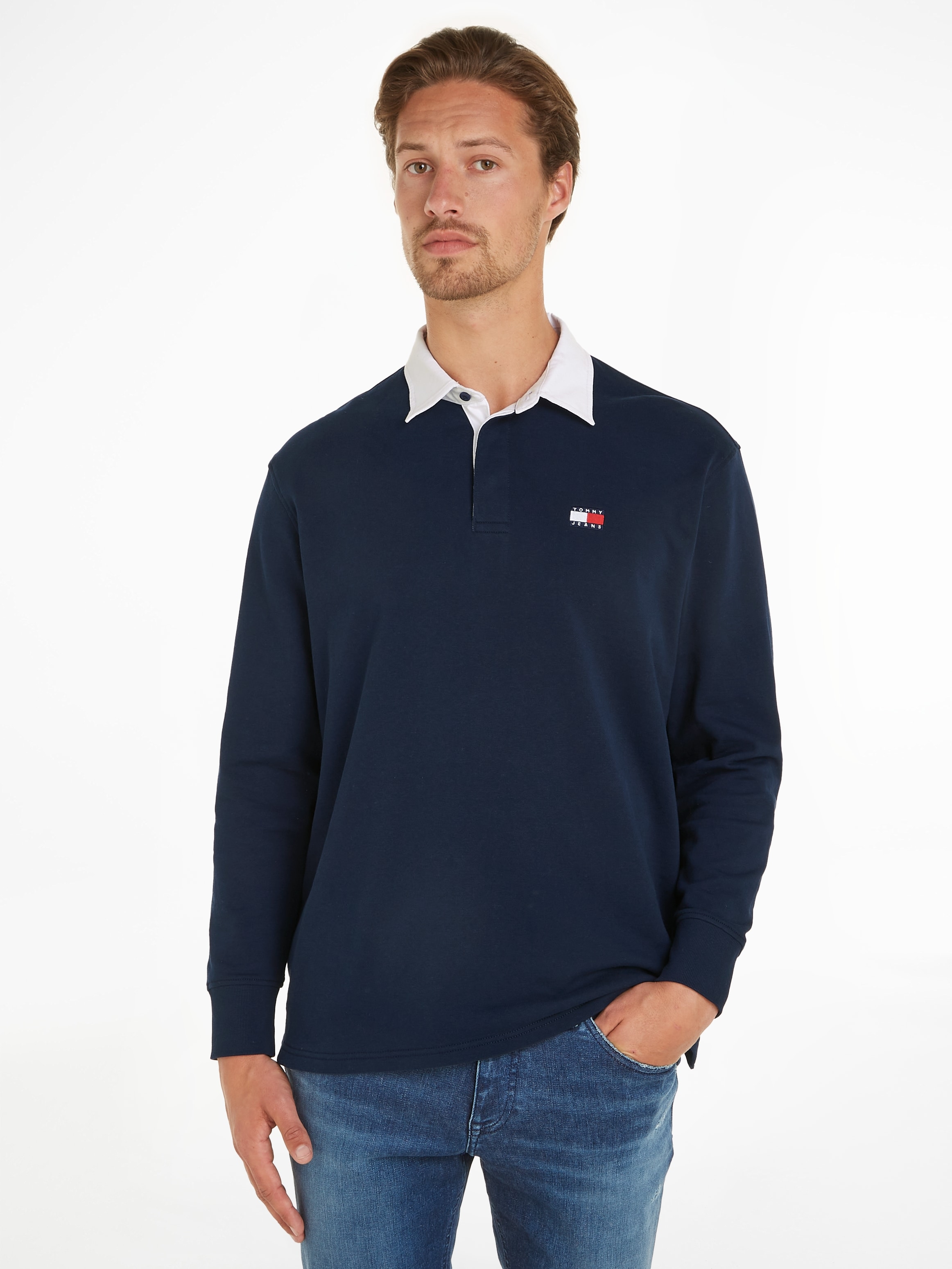 Tommy Jeans Poloshirt »TJM BADGE RUGBY«, mit farblich abgesetzten Kragen