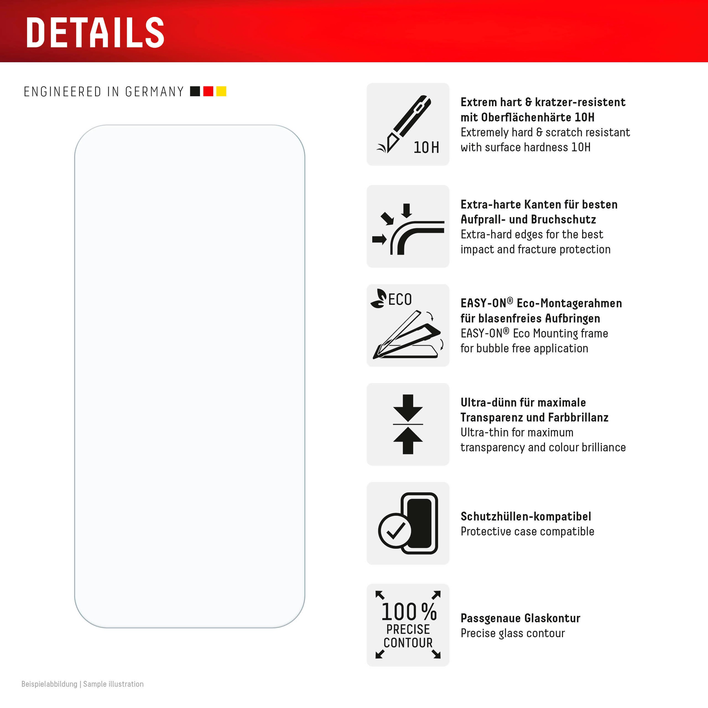 Displex Displayschutzglas »Real Glass Screen Protection«, für Google Pixel 10 Pro XL-Google Pixel 9 Pro, Displayschutzfolie, Schutzfolie, Bildschirmschutz, kratz- & stossfest