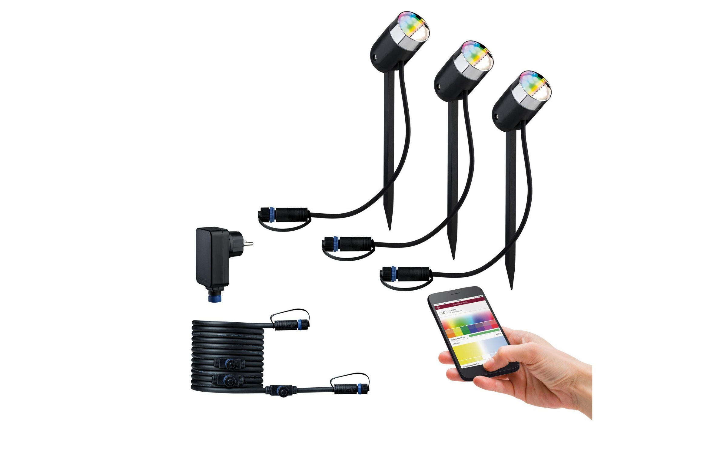 Paulmann Gartenleuchte »Plug & Shine PIKE RGBW Basisset«