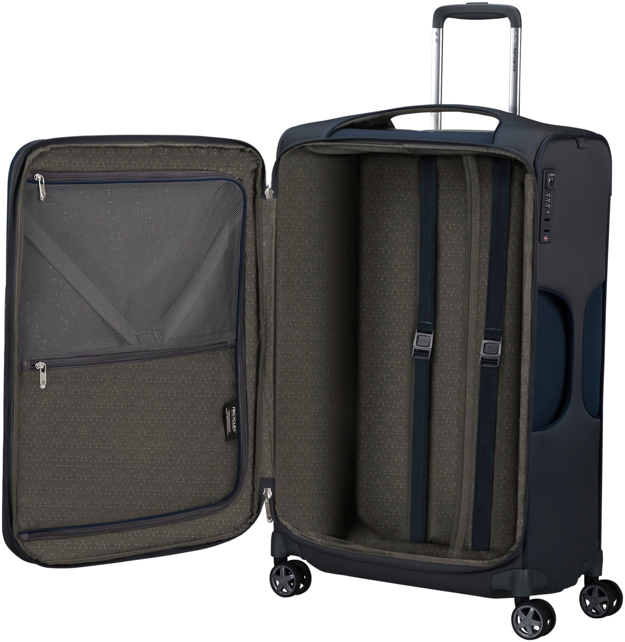 Samsonite Weichgepäck-Trolley »D'LITE, verschiedene Grössen und Farben«, 4 Rollen, Hartschalen-Koffer Reisekoffer TSA-Zahlenschloss Volumenerweiterung