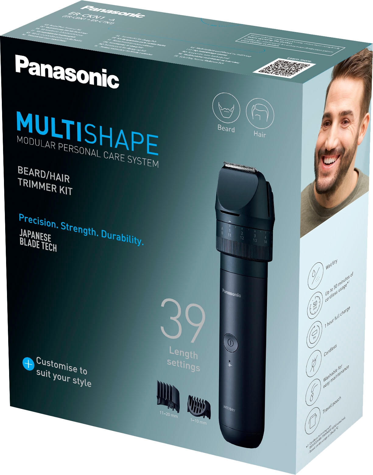❤ Panasonic Haar- »Multishape Haare Starter Aufsätze Bart ER-CKN1-A301«, ordern (NiMH-Akku) Shop im und 2 Kit & Bartschneider Jelmoli-Online