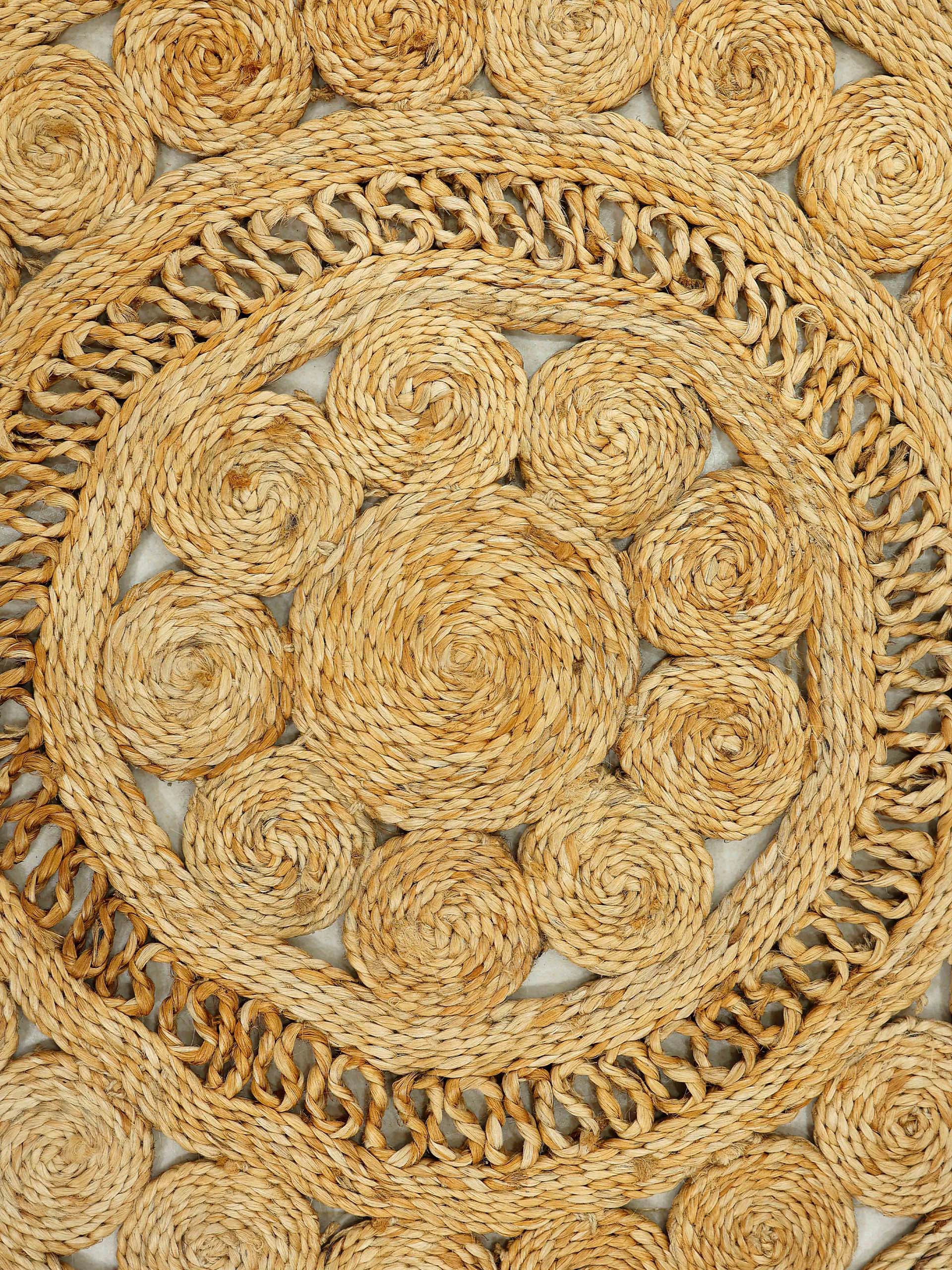 carpetfine Sisalteppich »Juteteppich Finn«, rund, 13 mm Höhe, natürliches Pflanzenmaterial von Hand gewebt, Boho Style