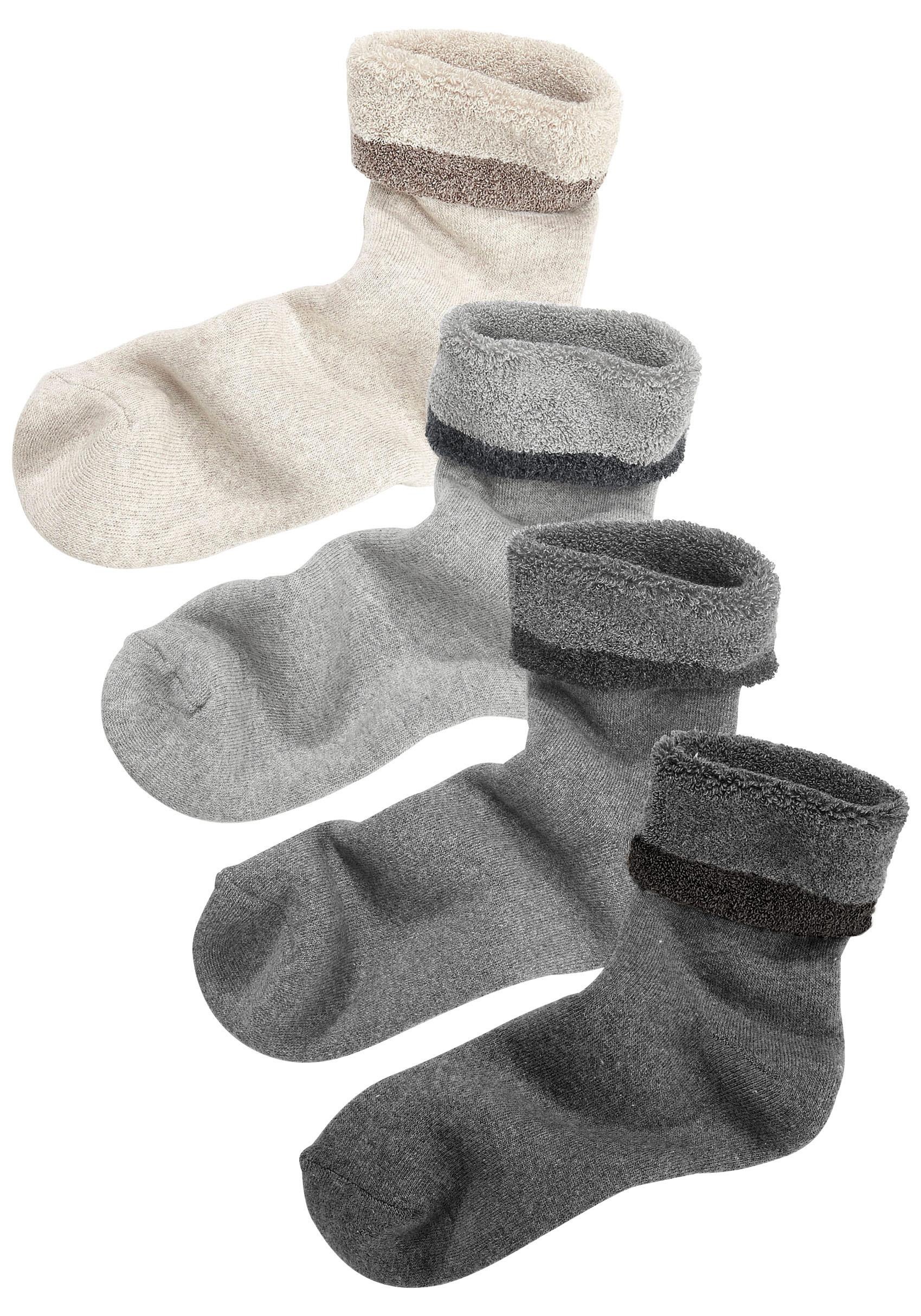 Lavana Kuschelsocken, (Packung, 4 Paar), mit Innenfrottee