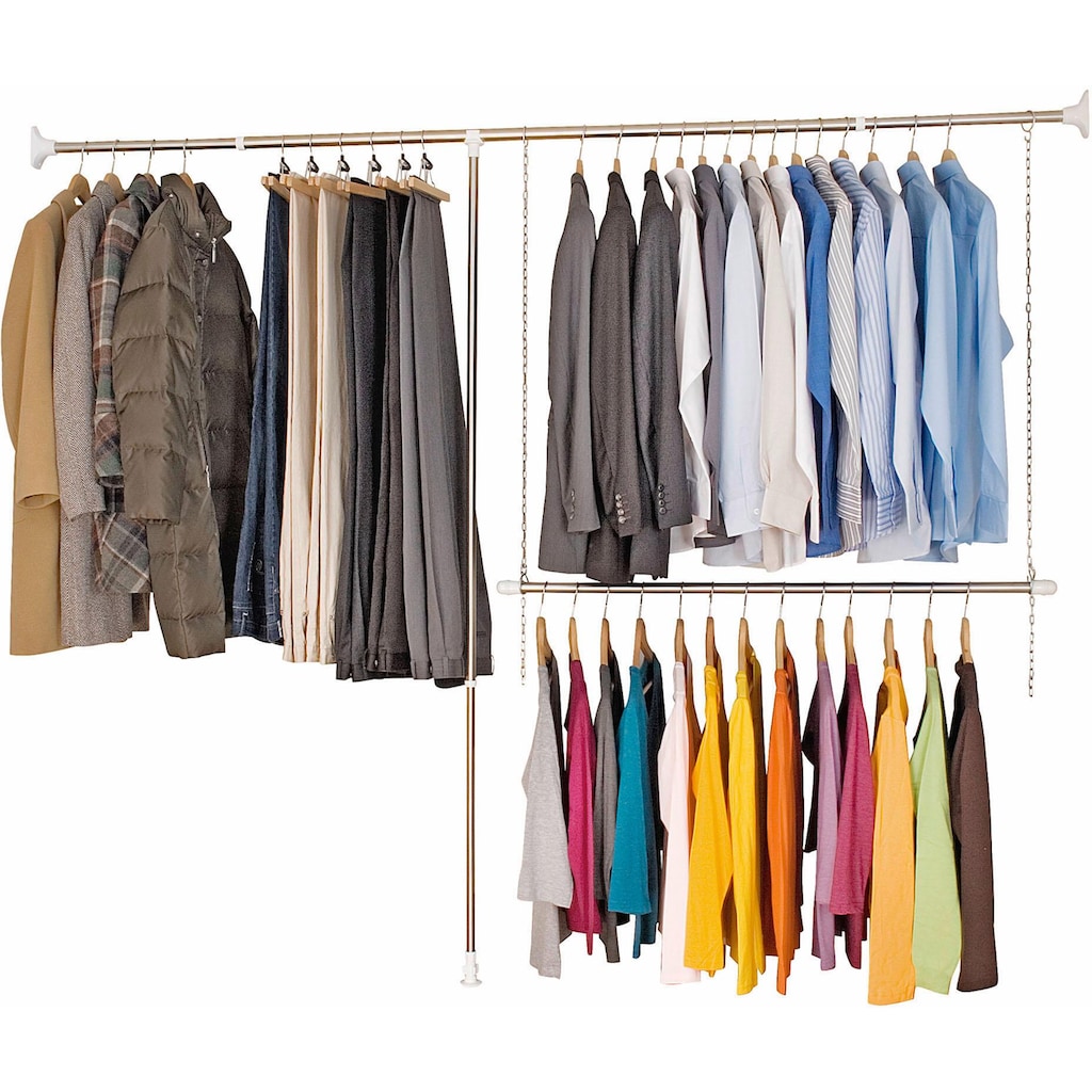 WENKO Teleskopregal »Garderobe«, (Set, 3 St.)