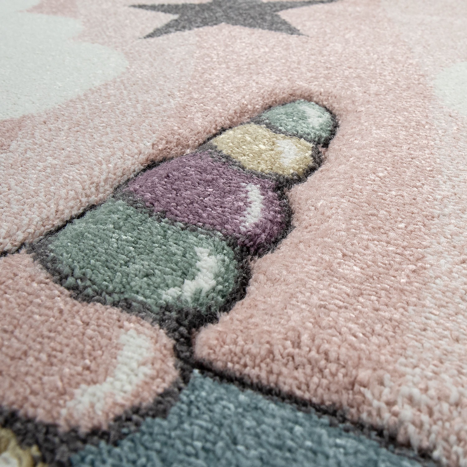 ✵ Paco Home Kinderteppich »Cosmo 395«, rund, 3D-Design, niedliches Einhorn  Motiv, Pastell-Farben, Kinderzimmer online bestellen | Jelmoli-Versand