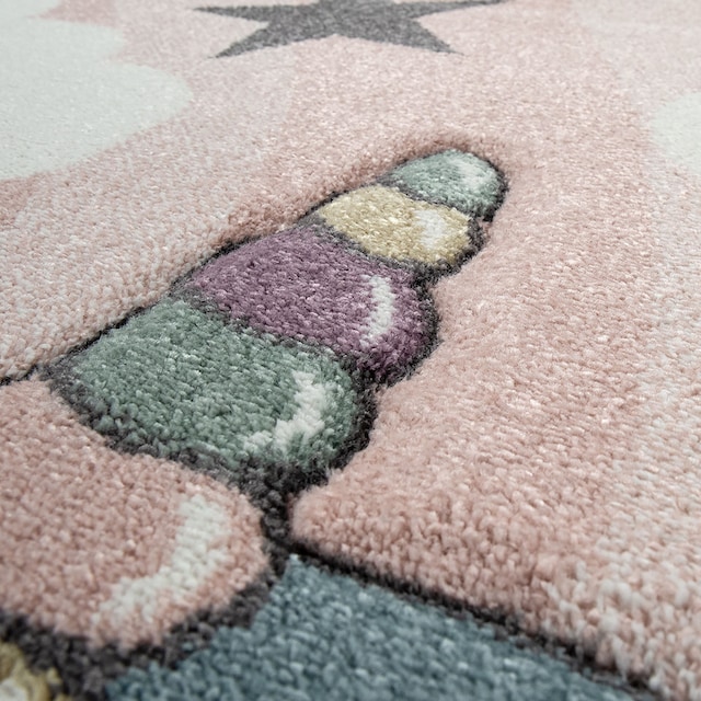 ✵ Paco Home Kinderteppich »Cosmo 395«, rund, 3D-Design, niedliches Einhorn  Motiv, Pastell-Farben, Kinderzimmer online bestellen | Jelmoli-Versand