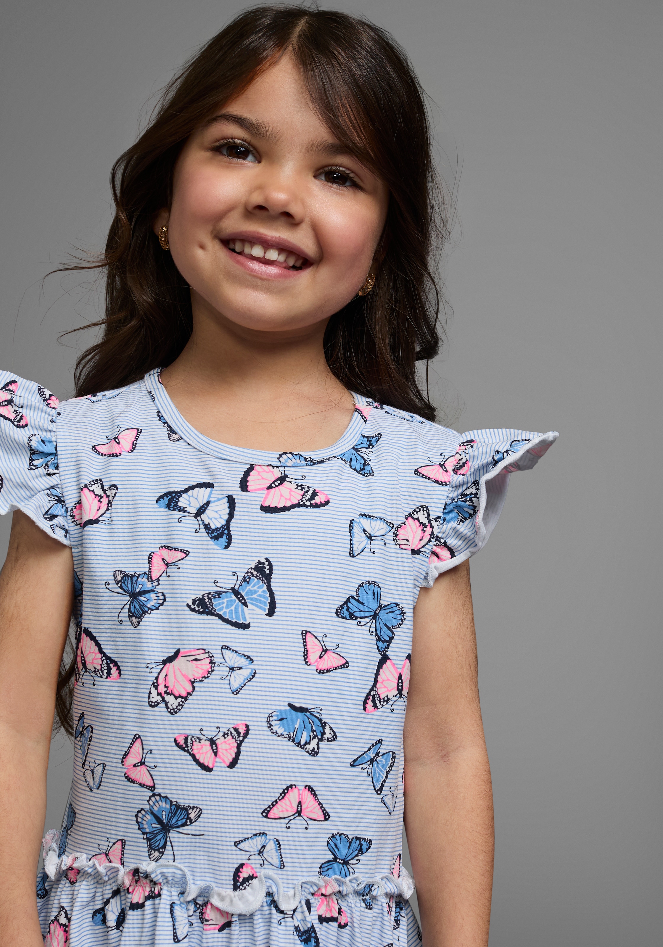 KIDSWORLD Jerseykleid »für kleine Mädchen«, sommerliche Anlässe und Partys, kniefreie Länge, modische Note
