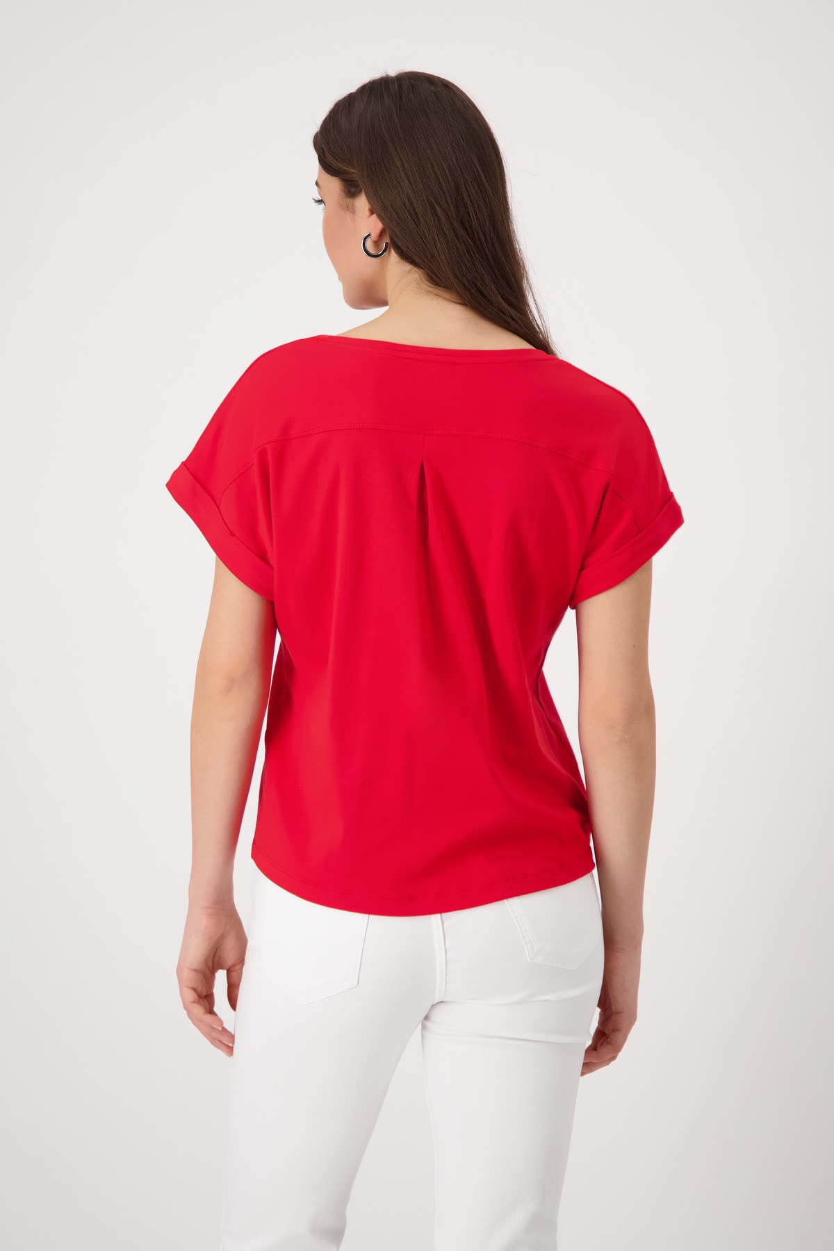 Monari Rundhalsshirt, mit Ärmelaufschlag